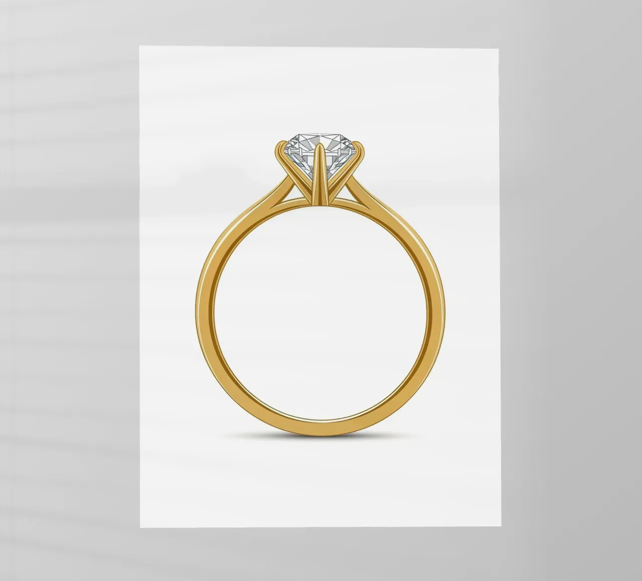 Anello solitario con diamante pellicola backlit da FlatPrint Studio