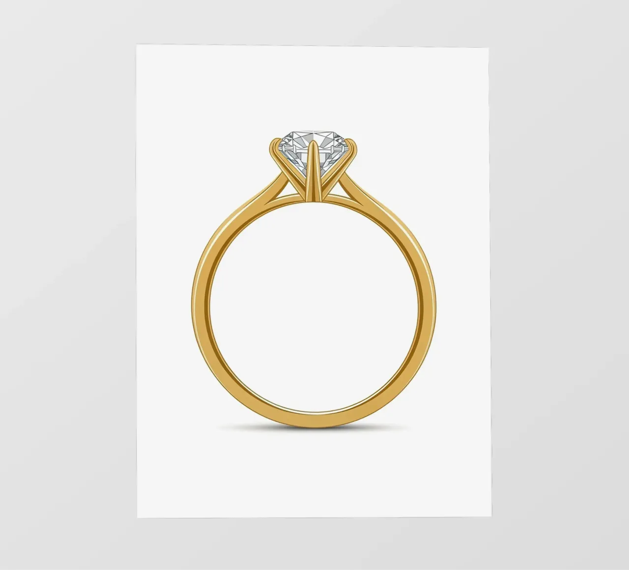 Diamanten solitaire ring fotobehang van FlatPrint Studio