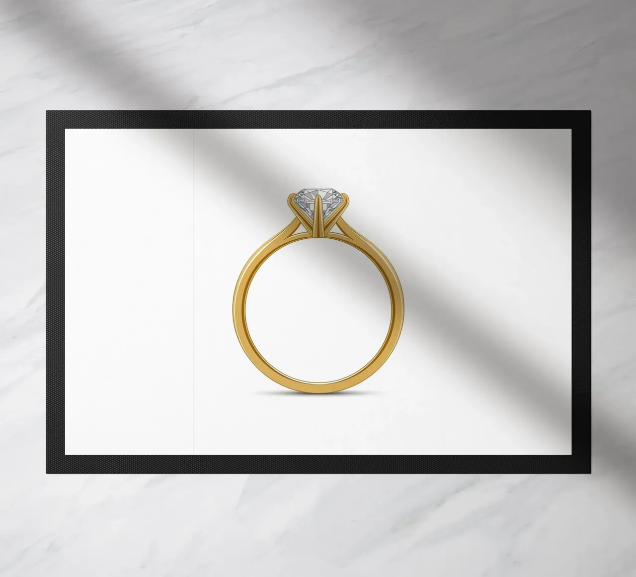 Diamond Solitaire Ring doormat by FlatPrint Studio