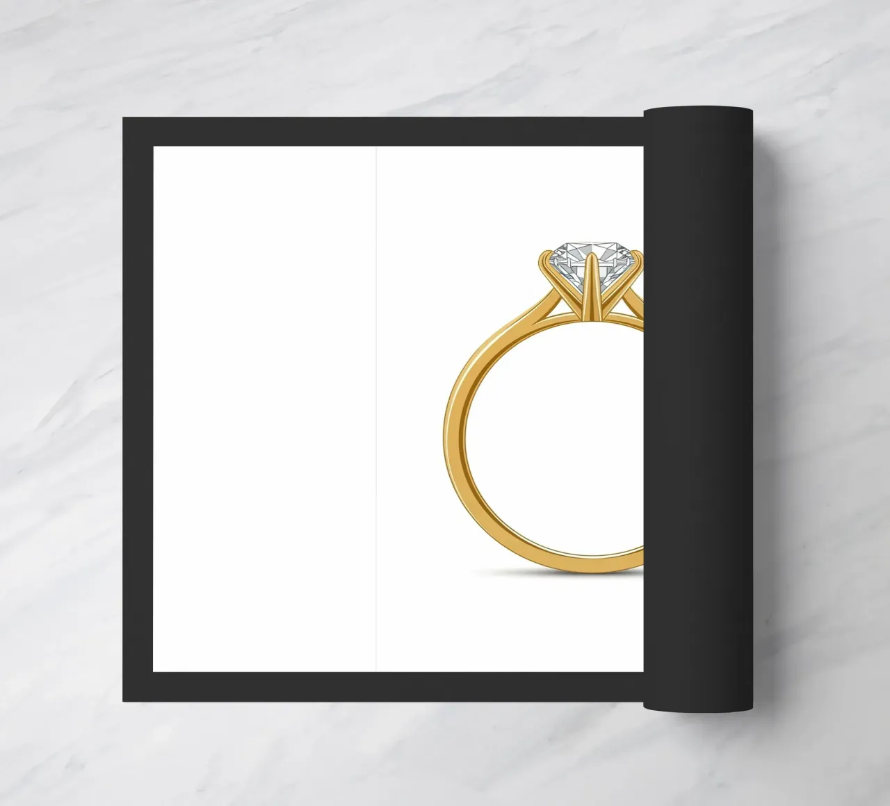 Diamond Solitaire Ring doormat by FlatPrint Studio