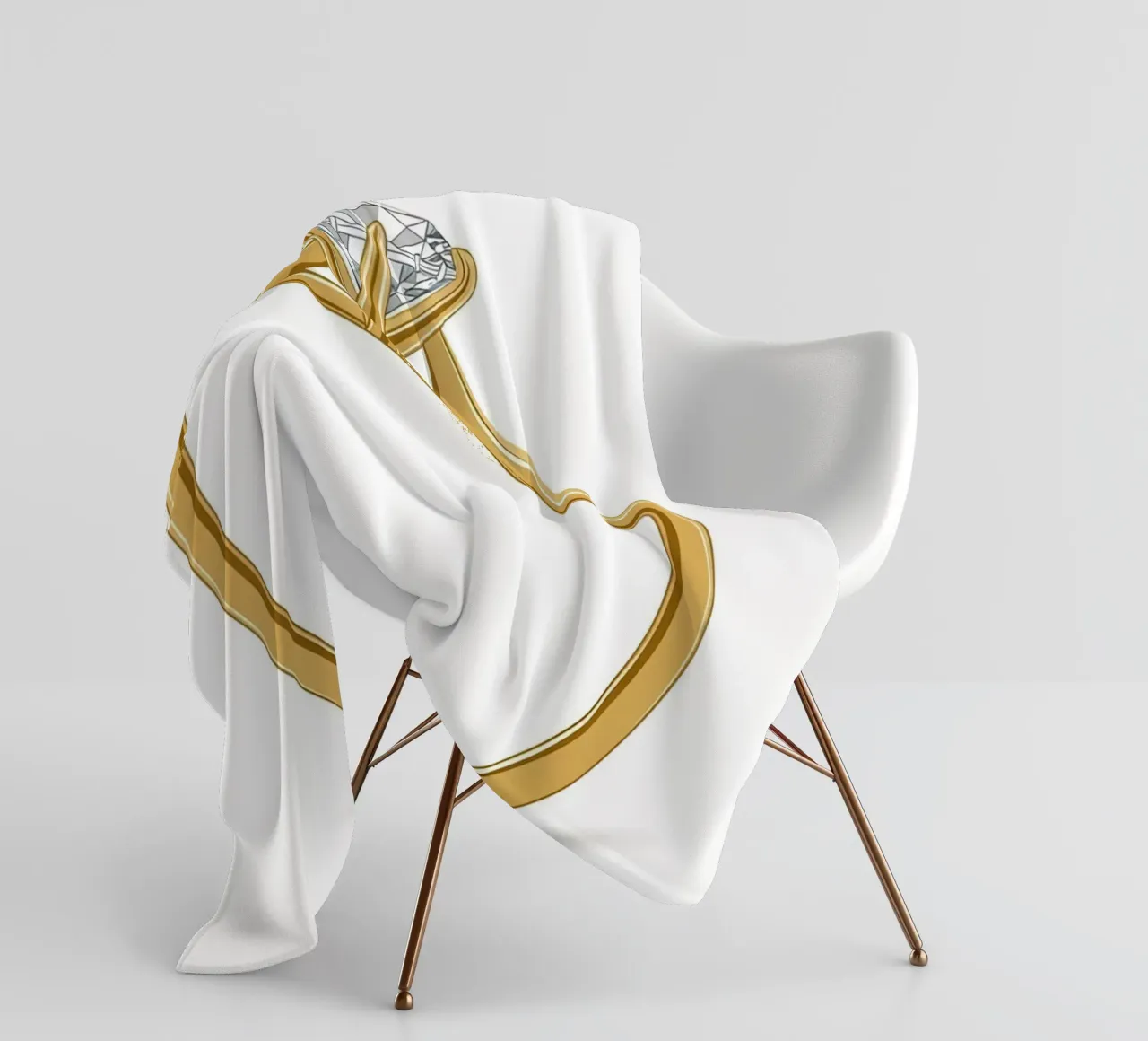 Diamanten solitaire ring fleecedeken van FlatPrint Studio