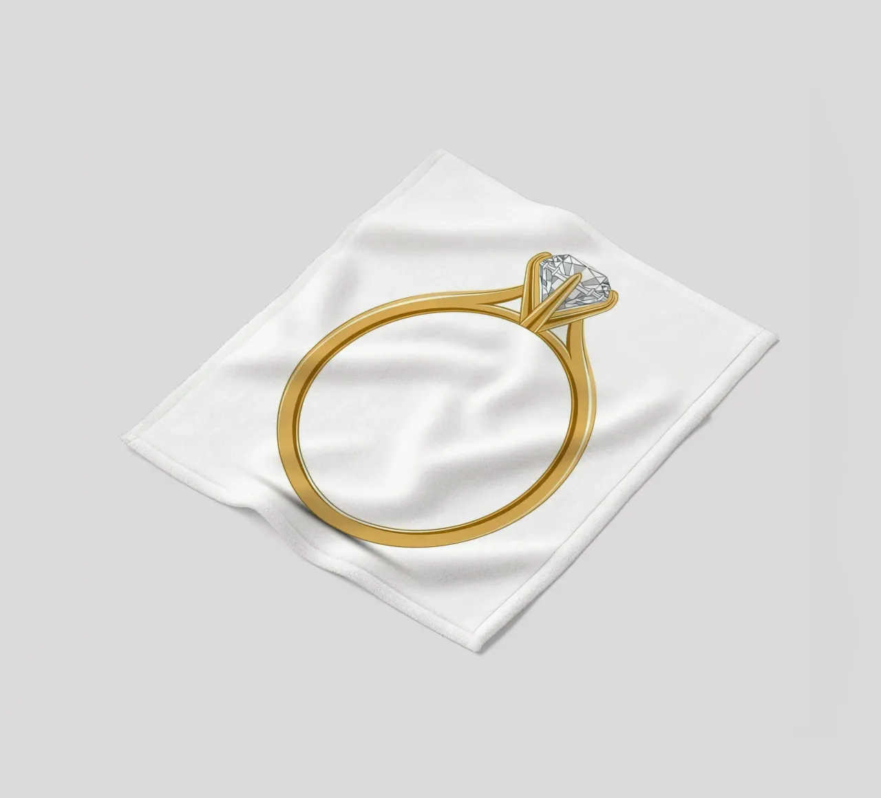 Diamanten solitaire ring fleecedeken van FlatPrint Studio