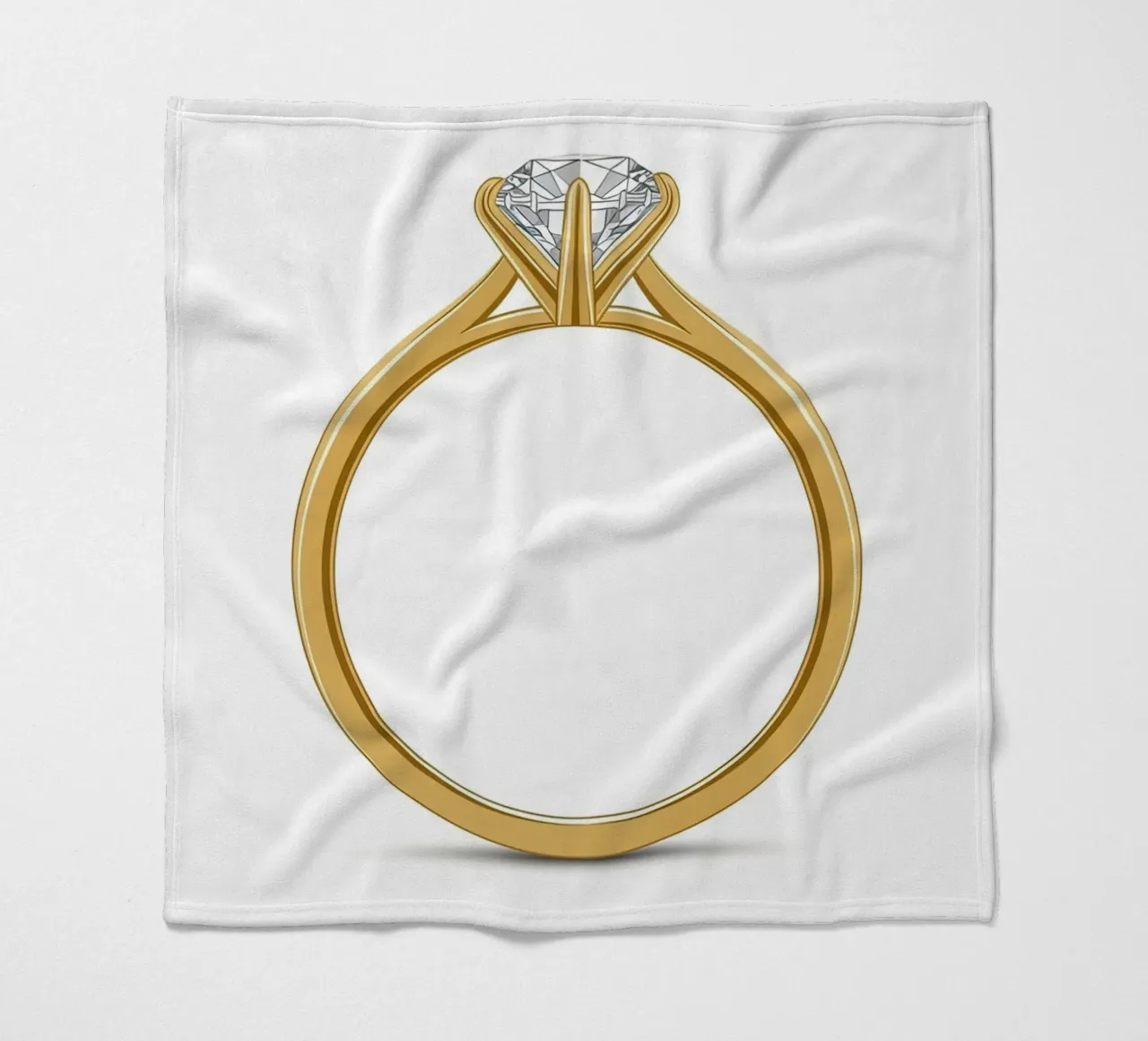 Diamanten solitaire ring fleecedeken van FlatPrint Studio