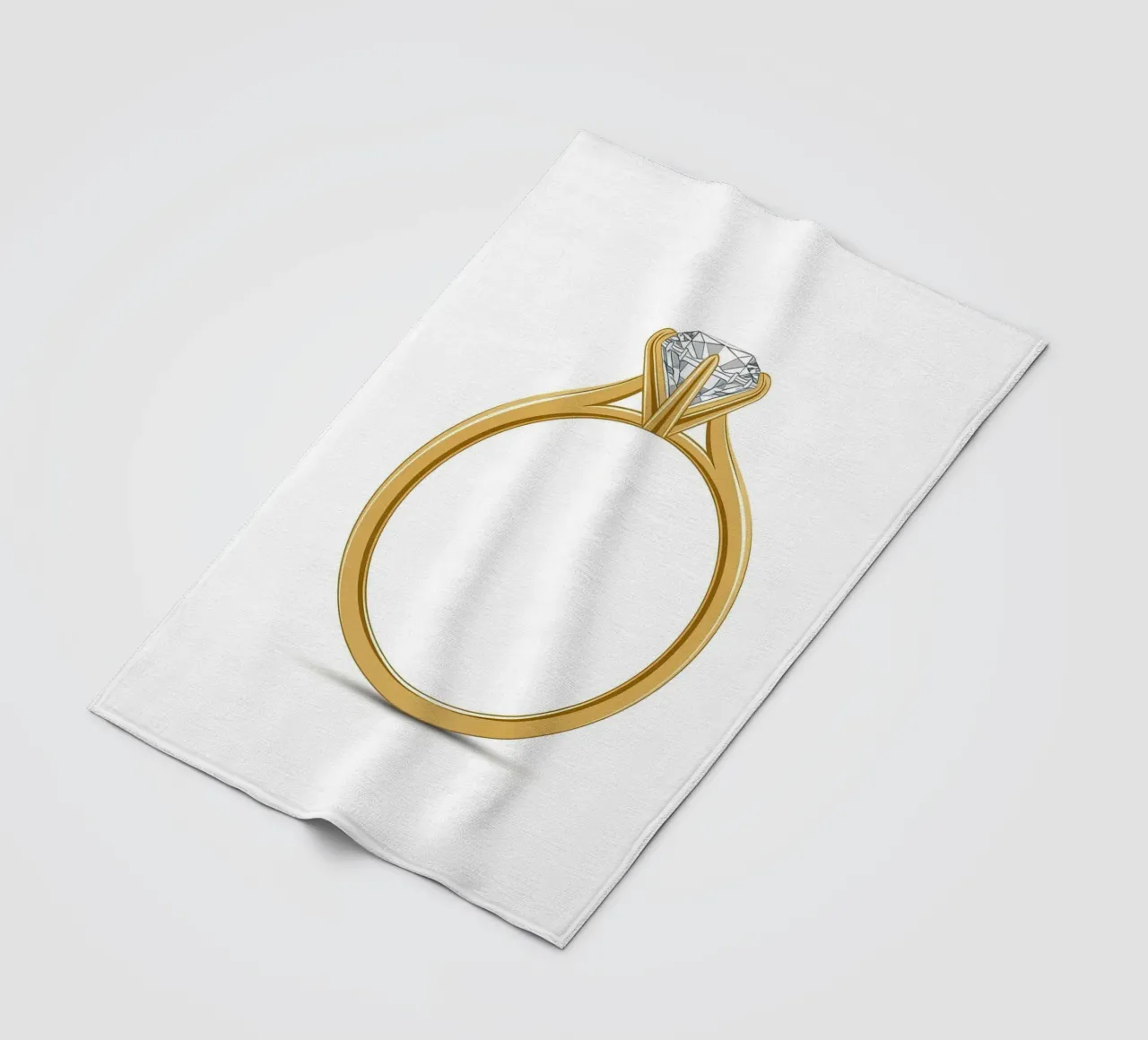 Diamanten solitaire ring fleecedeken van FlatPrint Studio