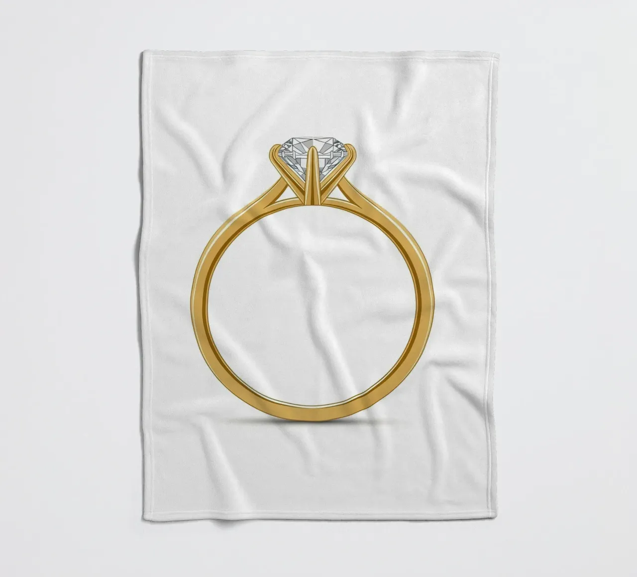 Diamanten solitaire ring fleecedeken van FlatPrint Studio