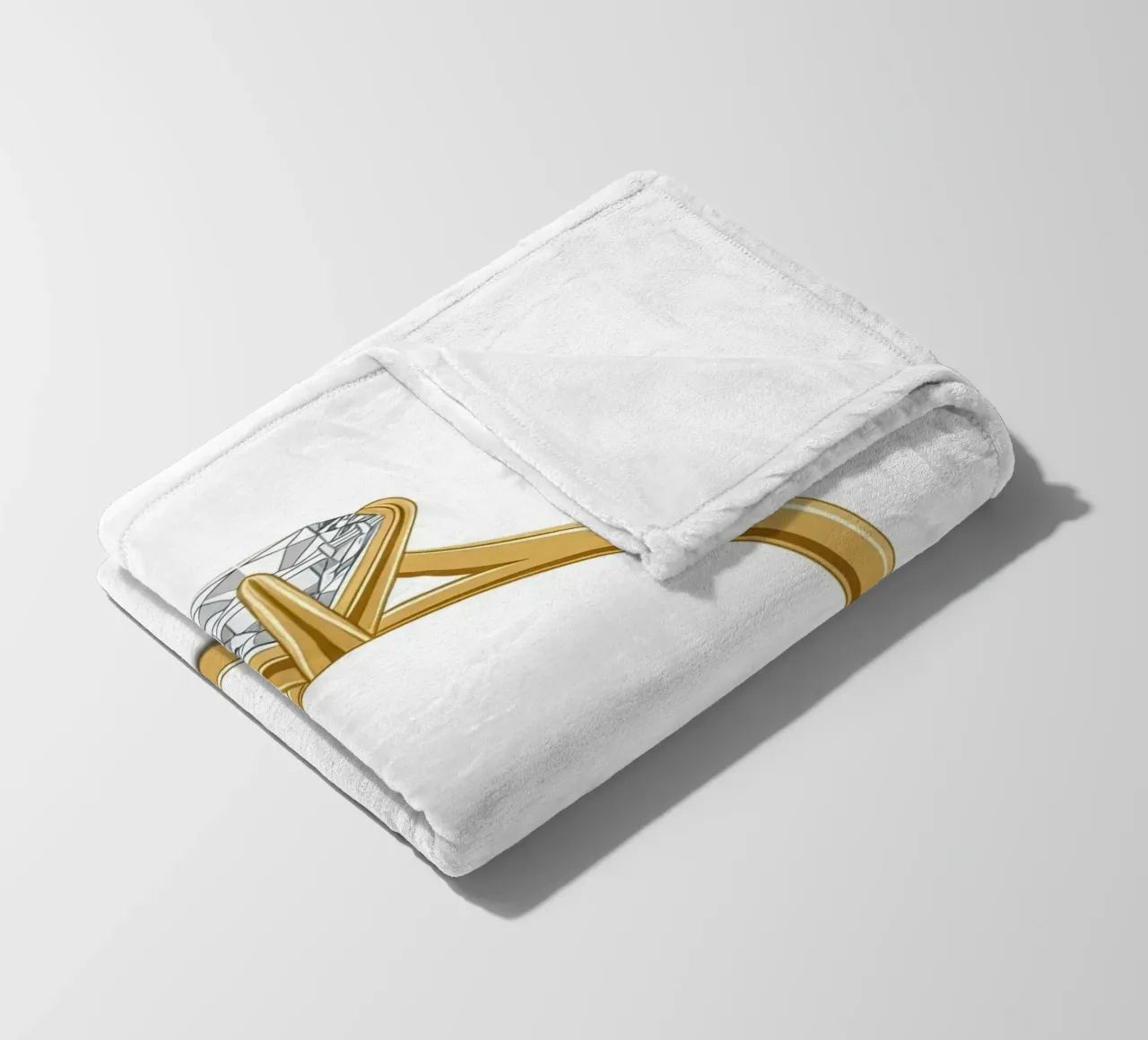 Diamanten solitaire ring fleecedeken van FlatPrint Studio