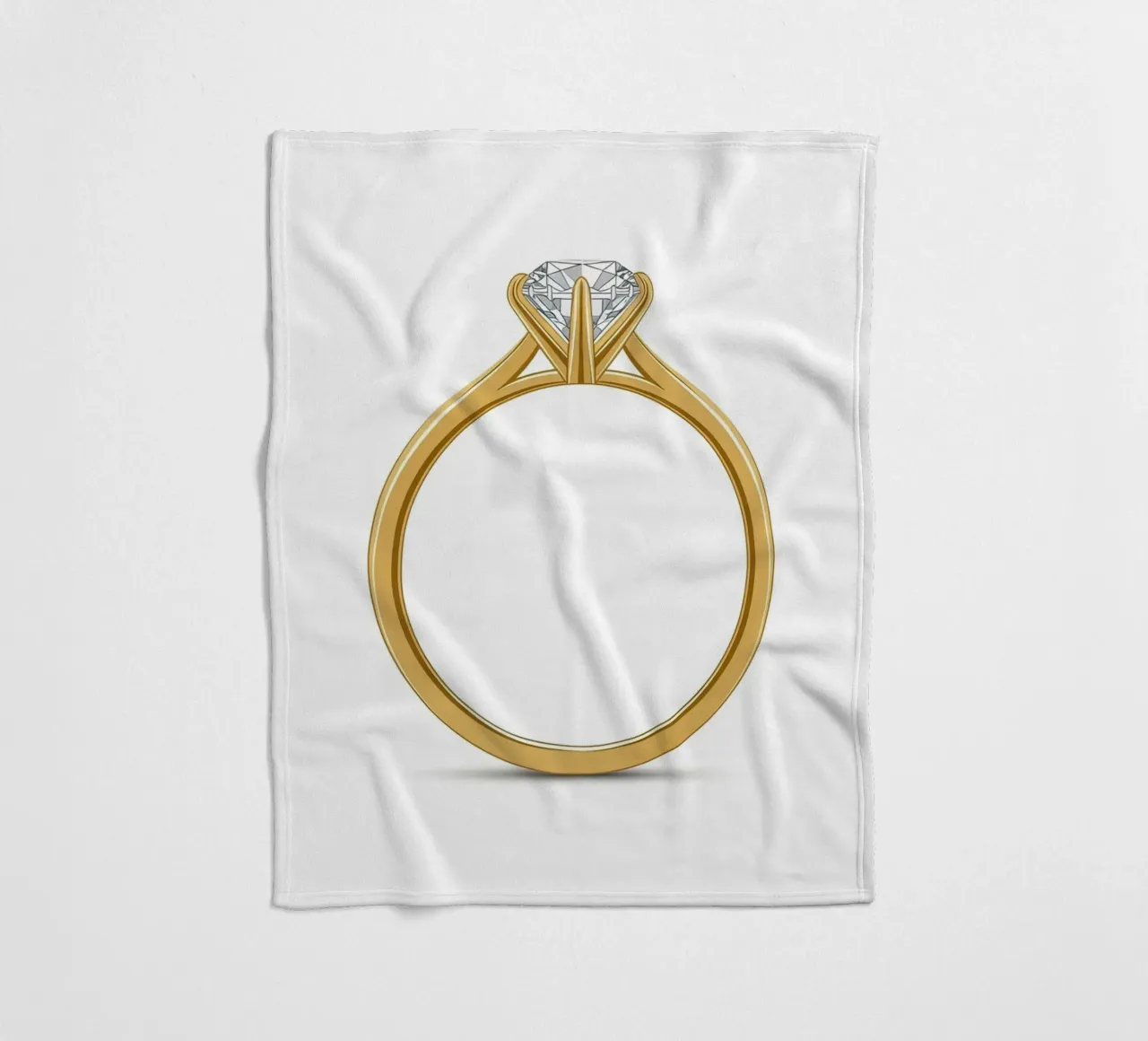 Diamanten solitaire ring fleecedeken van FlatPrint Studio