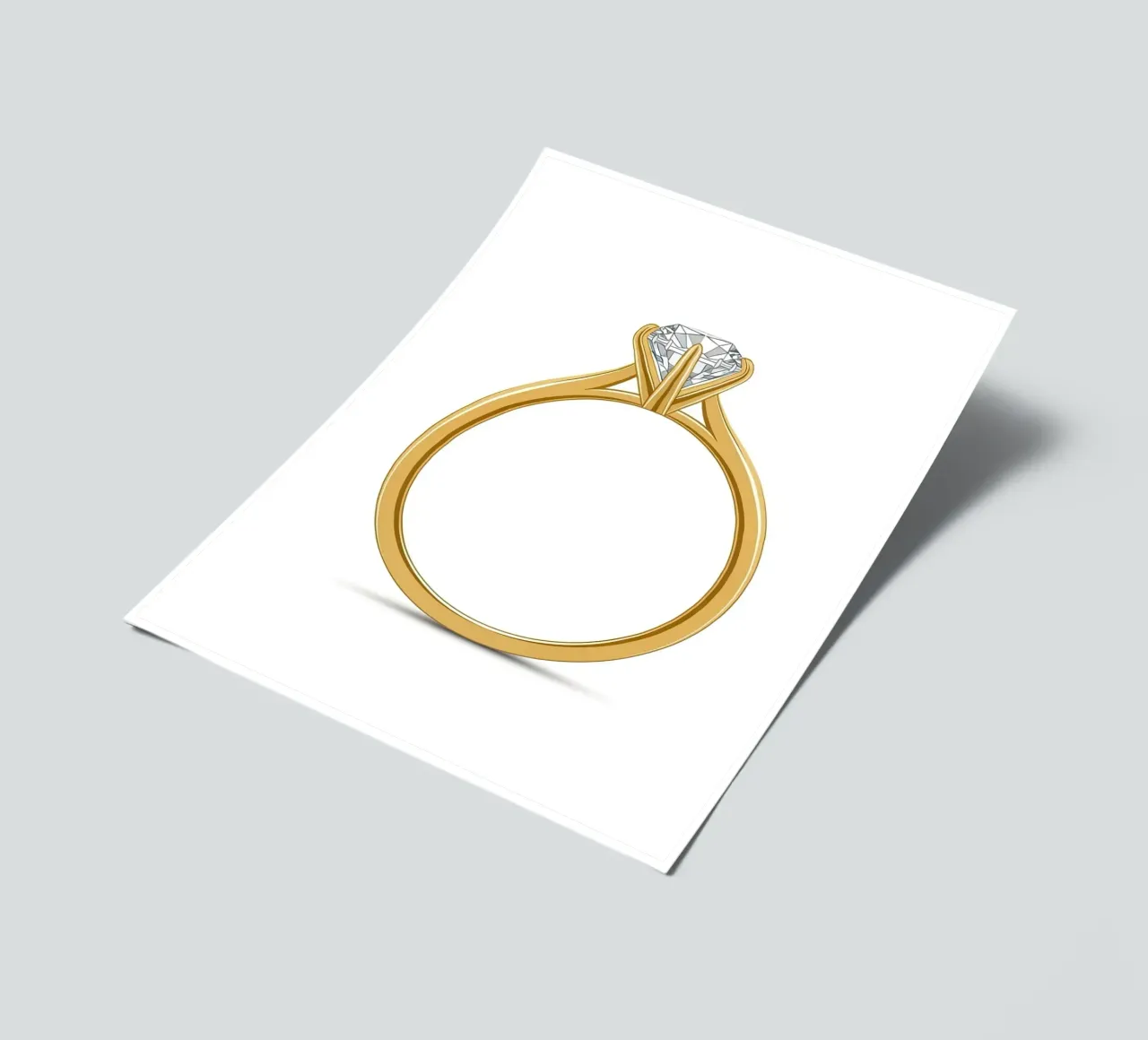 Diamond Solitaire Ring sticker sheet by FlatPrint Studio