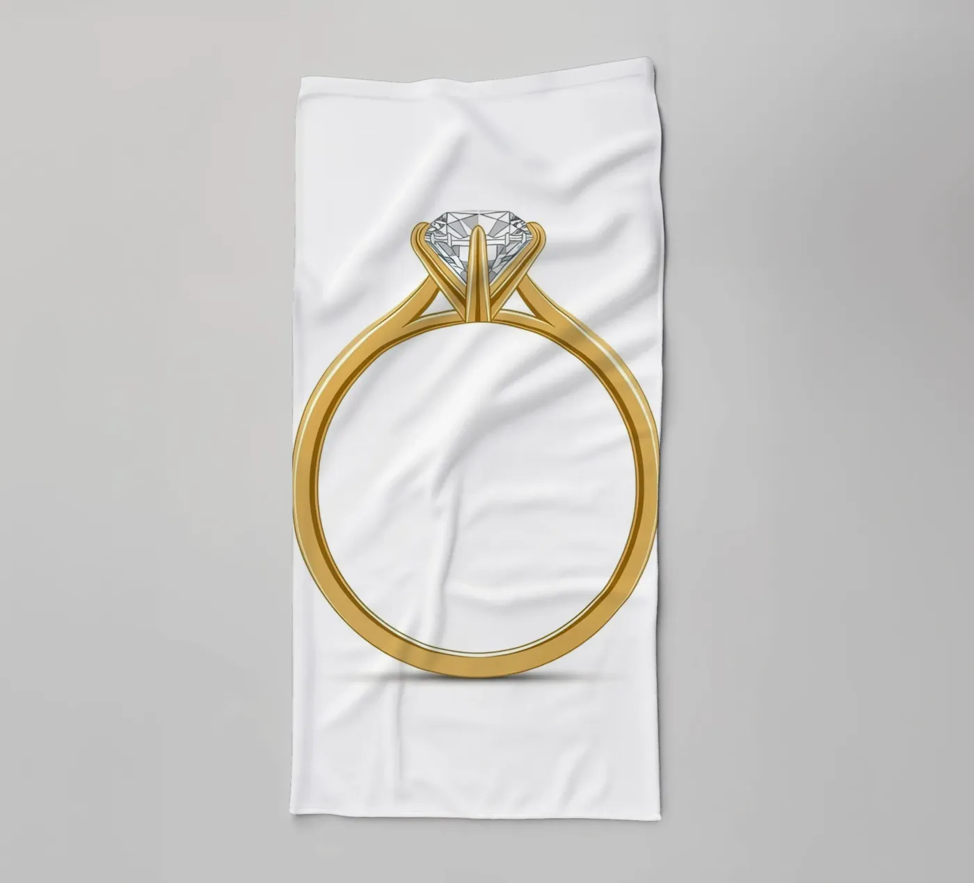 Diamond Solitaire Ring towel by FlatPrint Studio