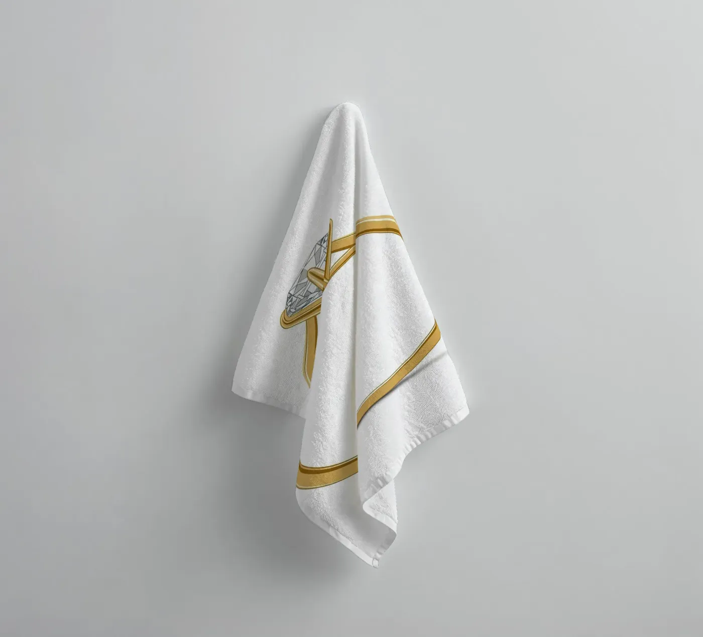 Diamond Solitaire Ring towel by FlatPrint Studio