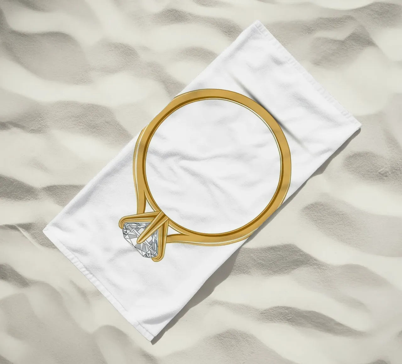 Diamond Solitaire Ring telo mare da FlatPrint Studio