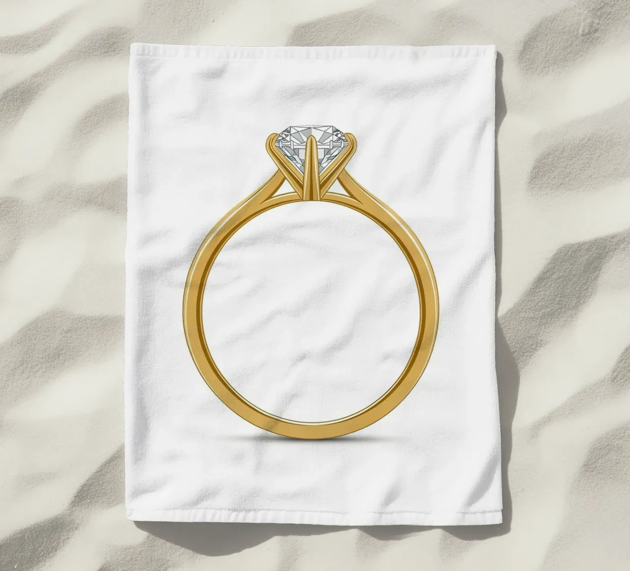 Diamond Solitaire Ring telo mare da FlatPrint Studio