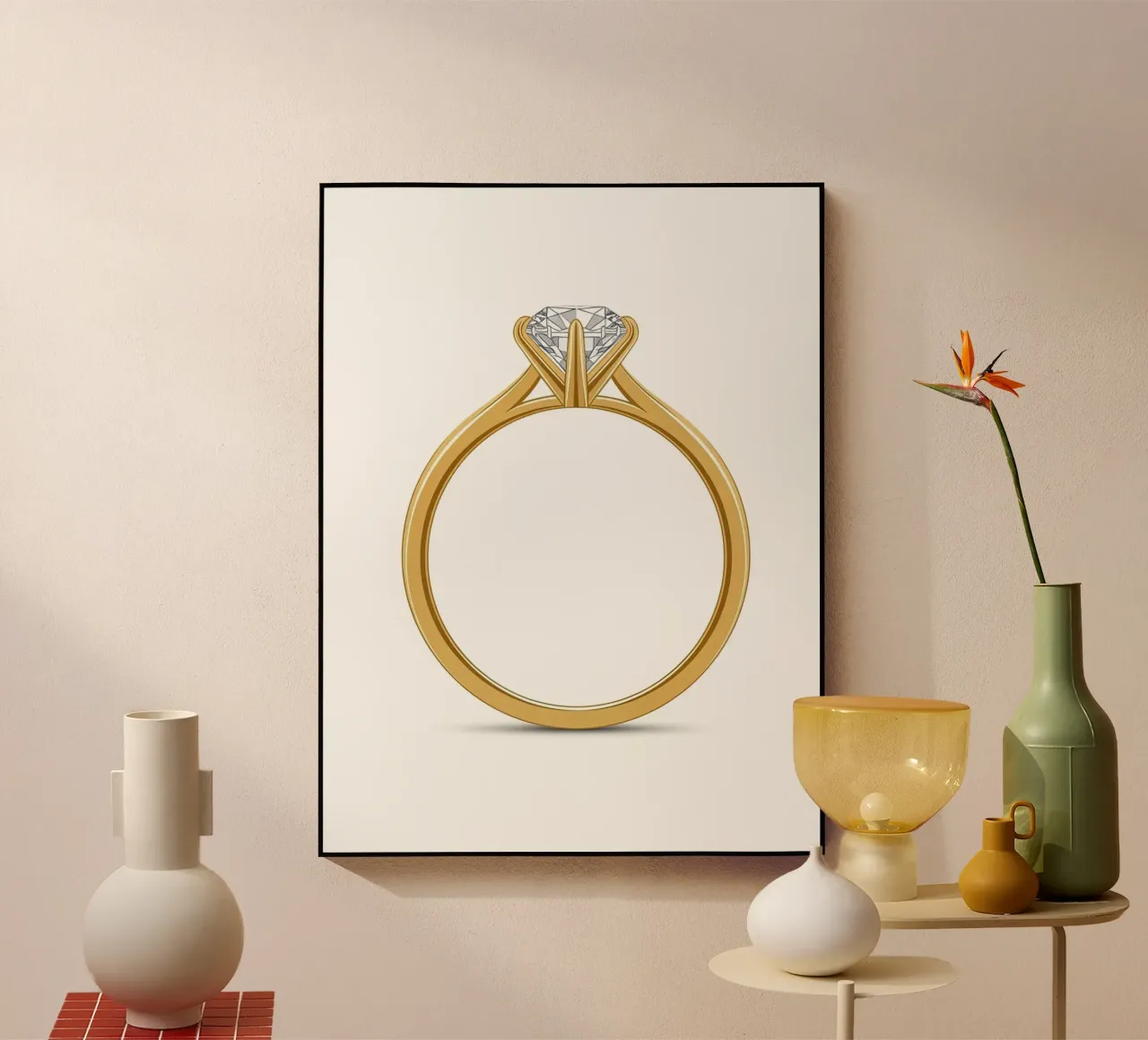 Diamond Solitaire Ring plexiglass da FlatPrint Studio