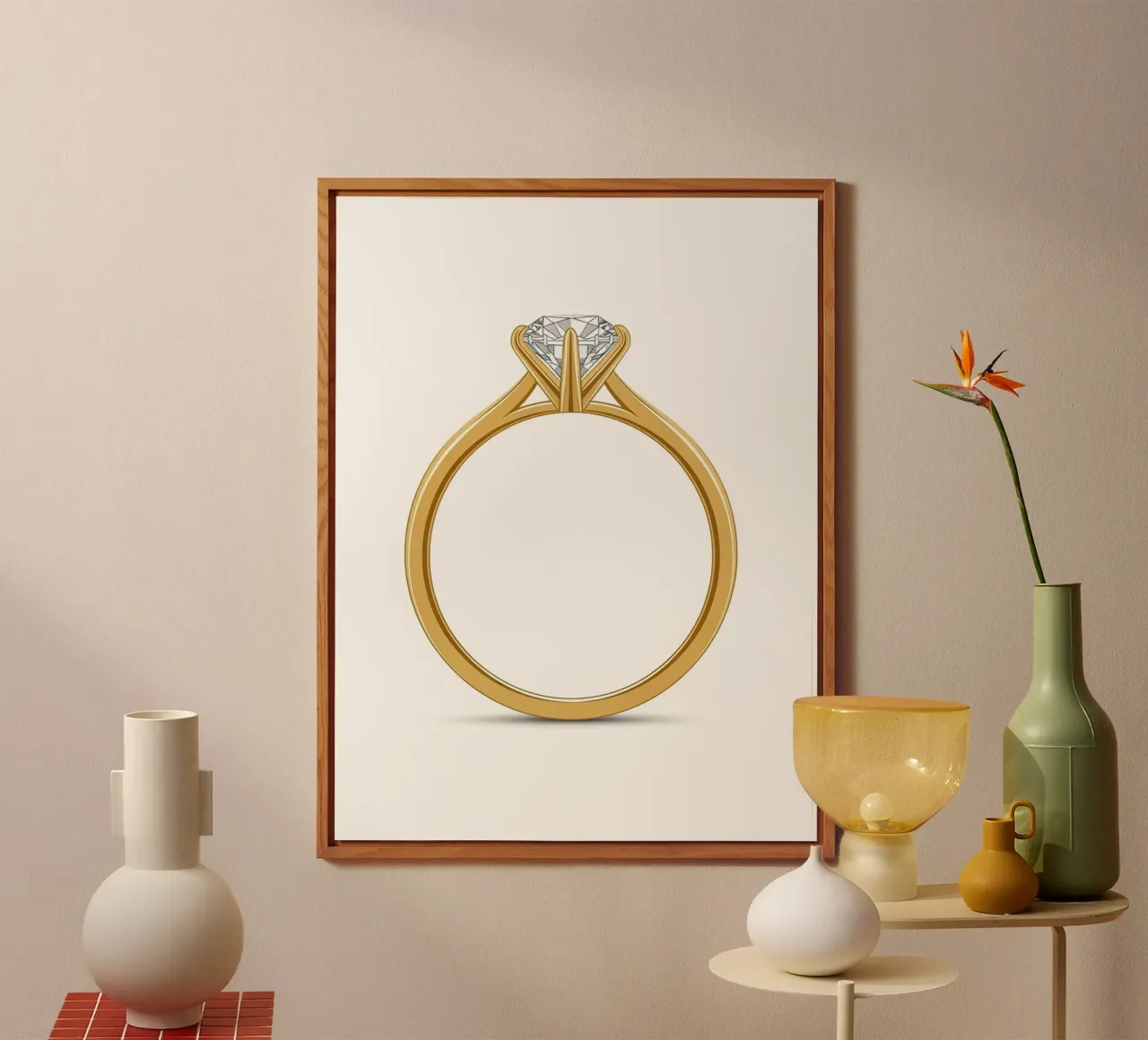 Anello solitario con diamante pannello forex da FlatPrint Studio