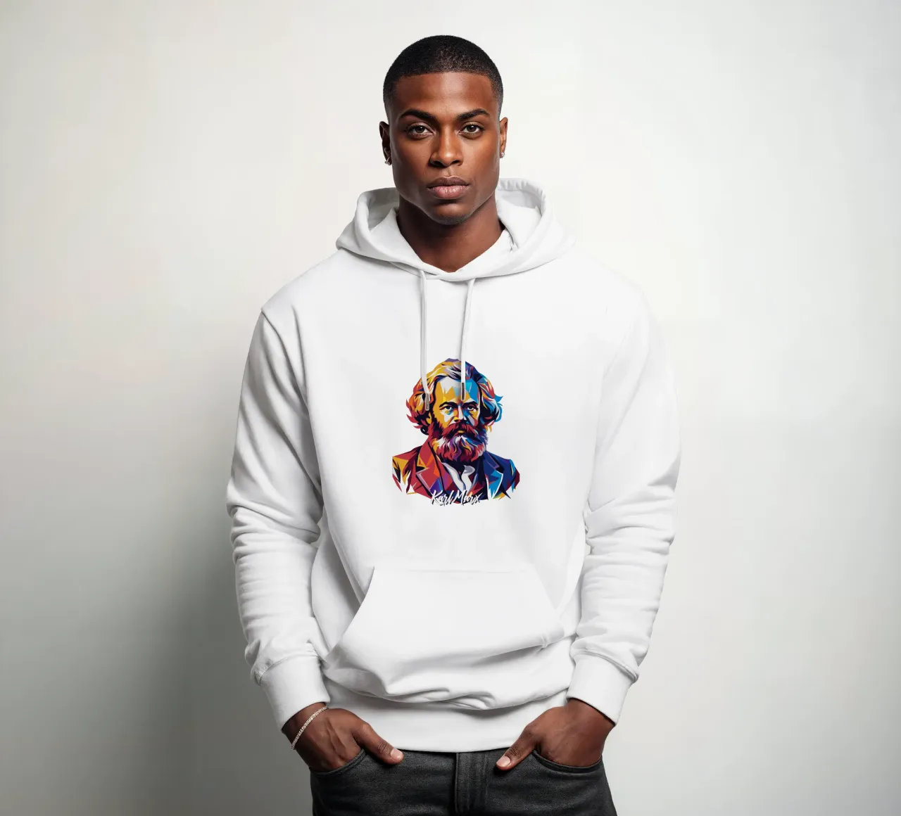 Karl Marx in WPAP Pop Art felpa con cappuccio da vectorartnesia