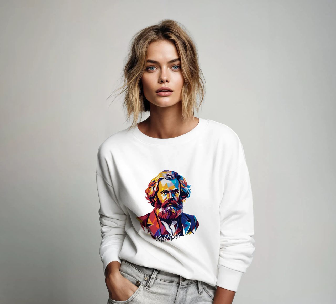 Karl Marx in WPAP Pop Art felpa da vectorartnesia