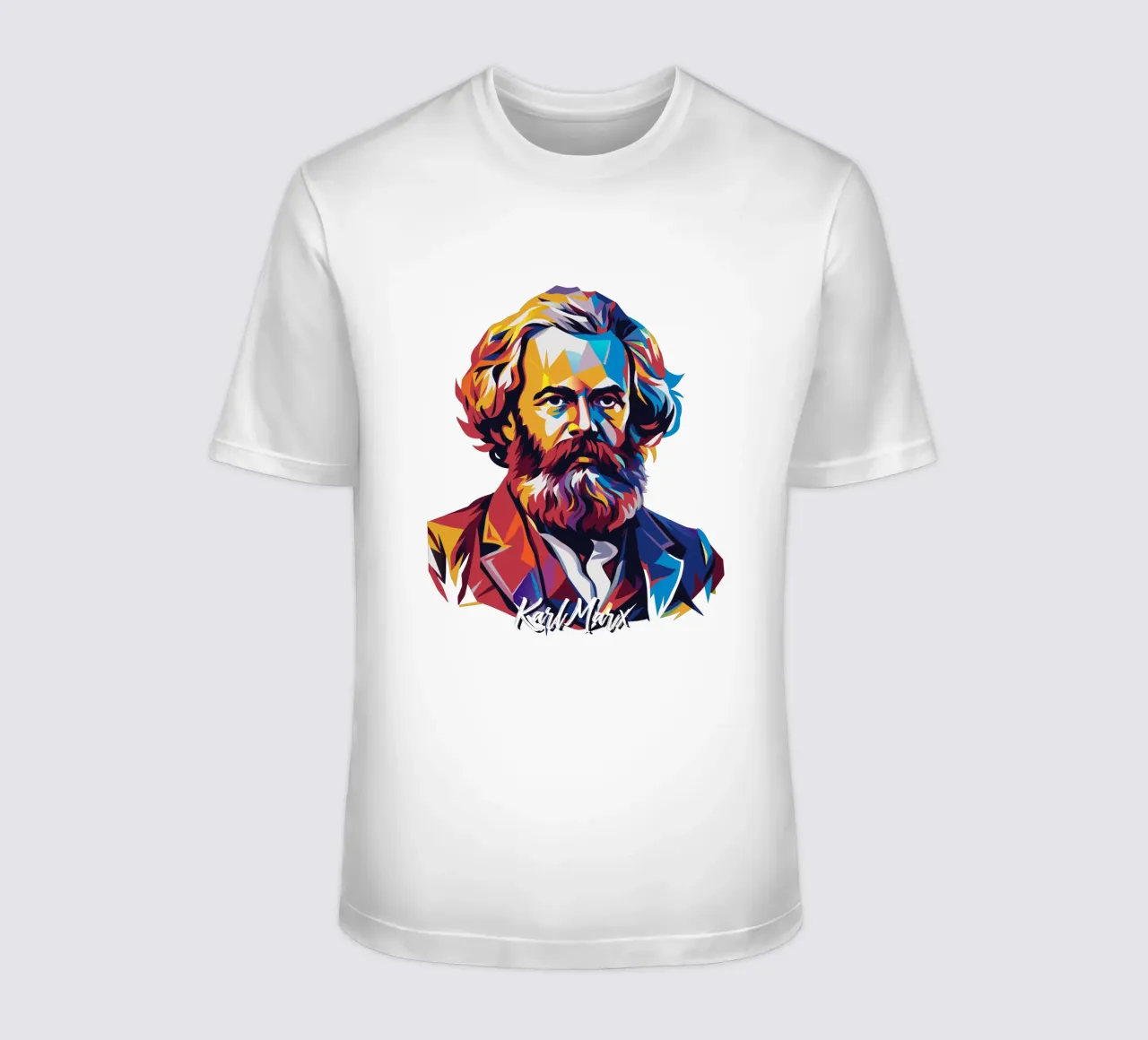 Karl Marx in WPAP Pop Art t-shirt da vectorartnesia