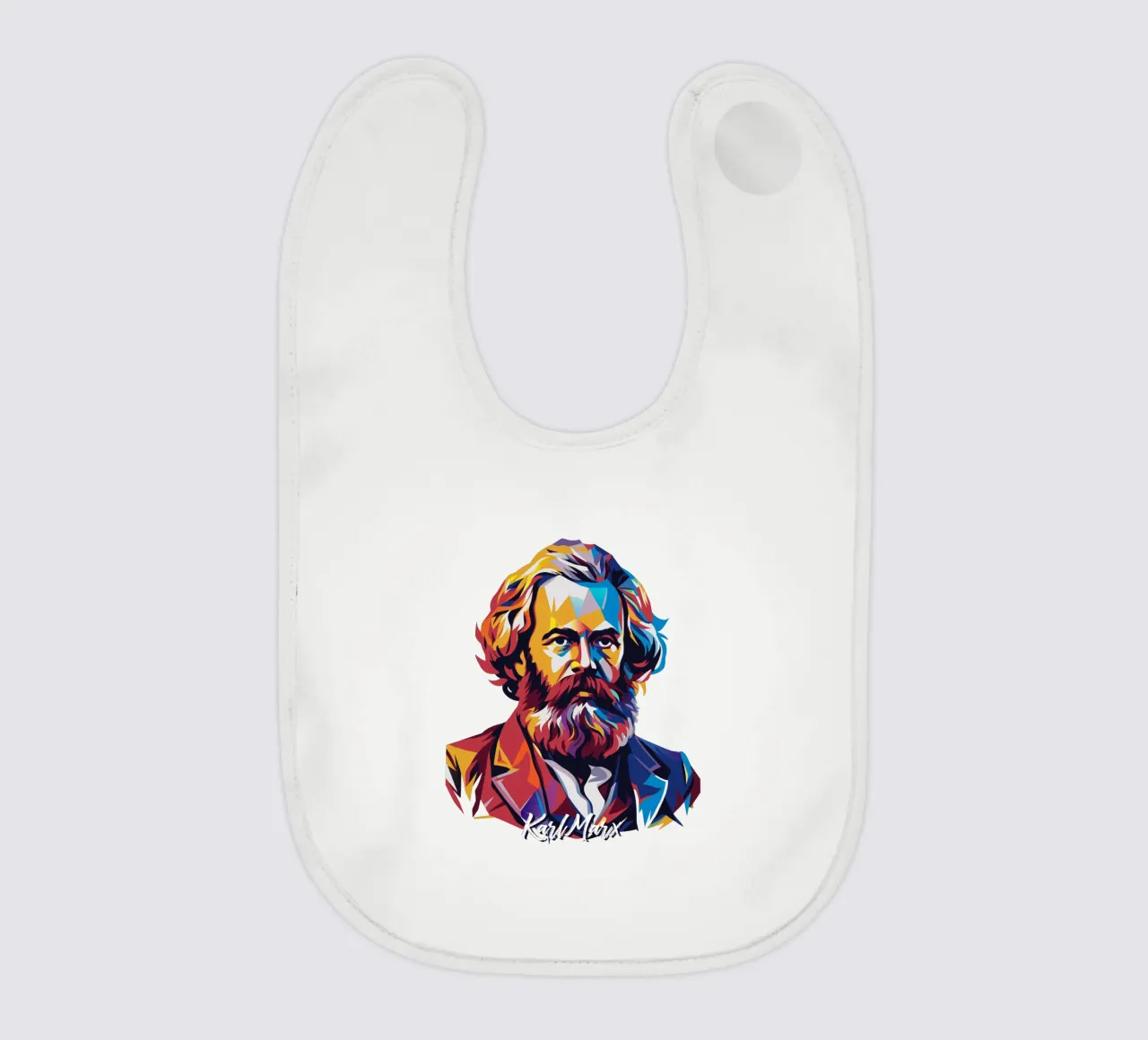 Karl Marx in WPAP Pop Art bavaglino da vectorartnesia