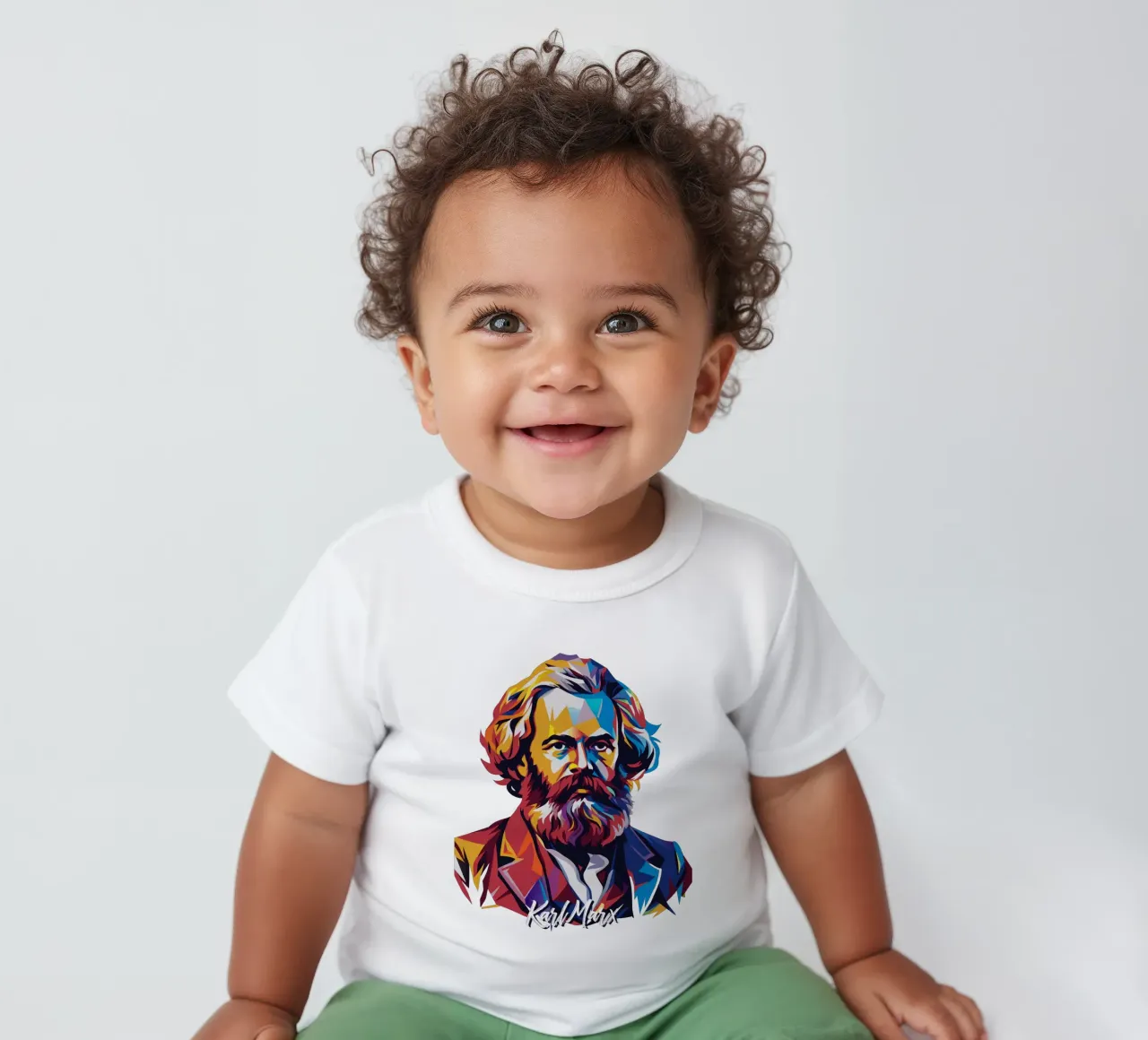 Karl Marx in WPAP Pop Art maglietta neonato da vectorartnesia