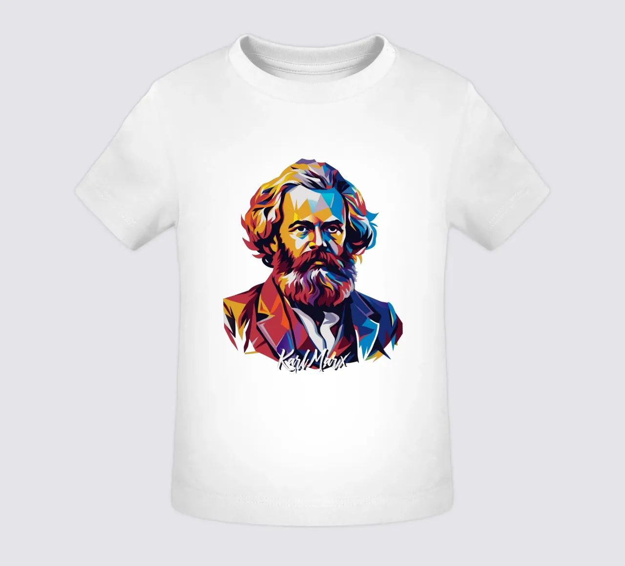 Karl Marx in WPAP Pop Art maglietta neonato da vectorartnesia