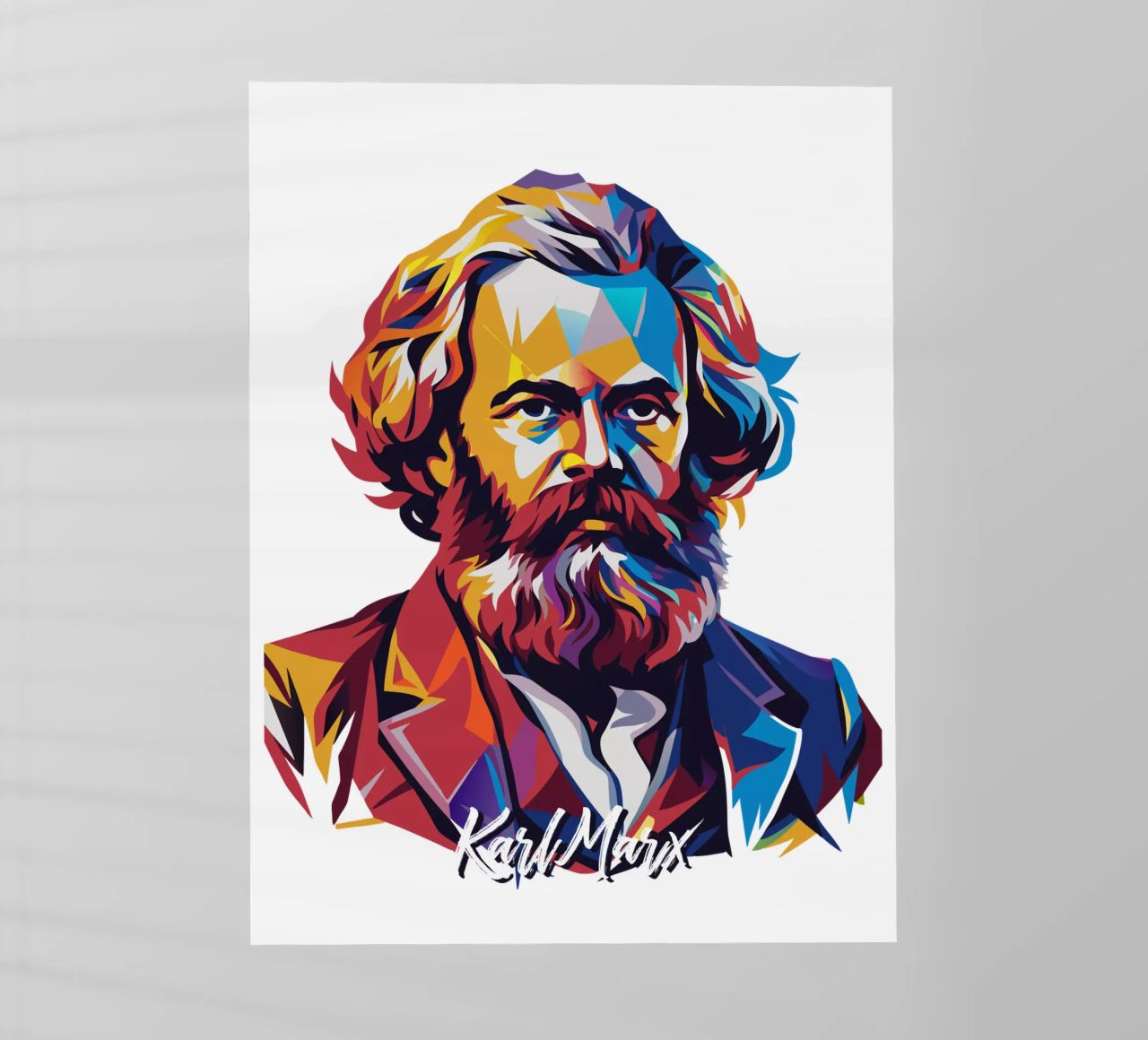 Karl Marx in WPAP Pop Art pellicola backlit da vectorartnesia