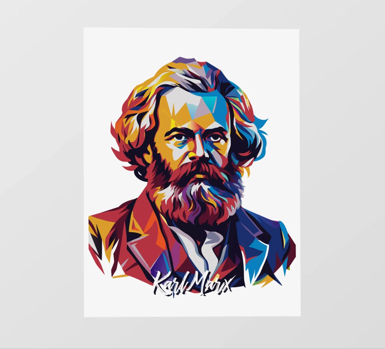 Karl Marx in WPAP Pop Art pellicola backlit da vectorartnesia