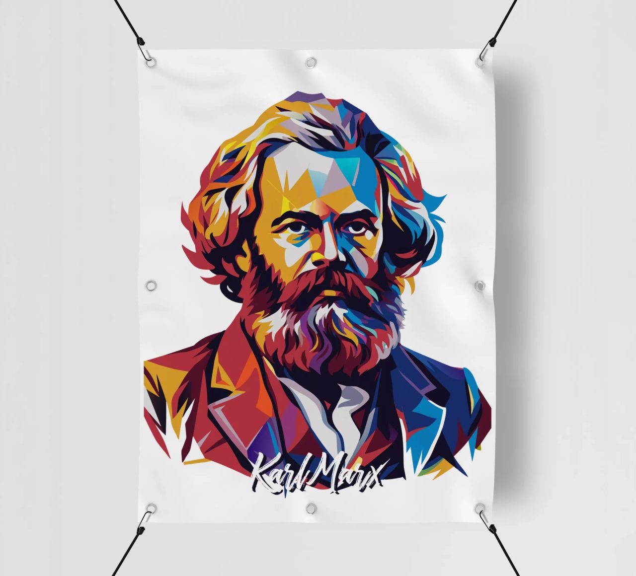 Karl Marx in WPAP Pop Art telo in pvc da vectorartnesia
