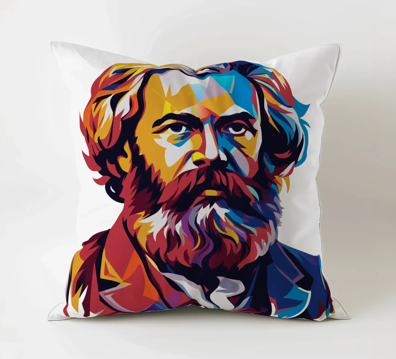 Karl Marx in WPAP Pop Art cojín de vectorartnesia