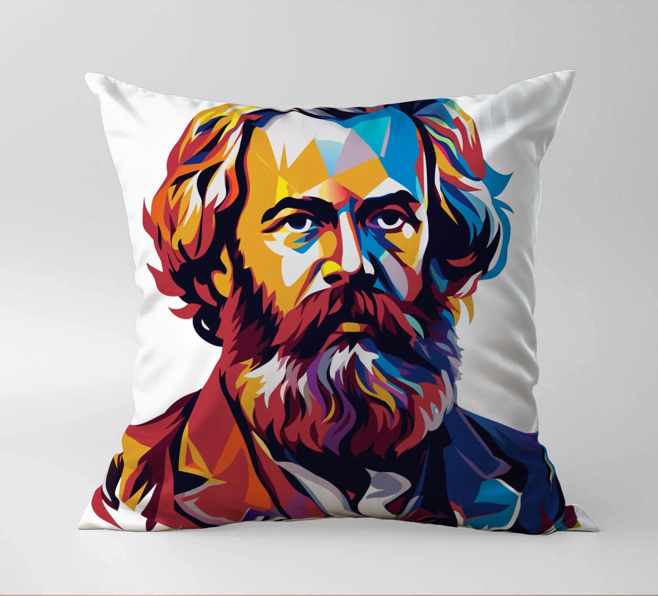 Karl Marx in WPAP Pop Art cuscino da vectorartnesia