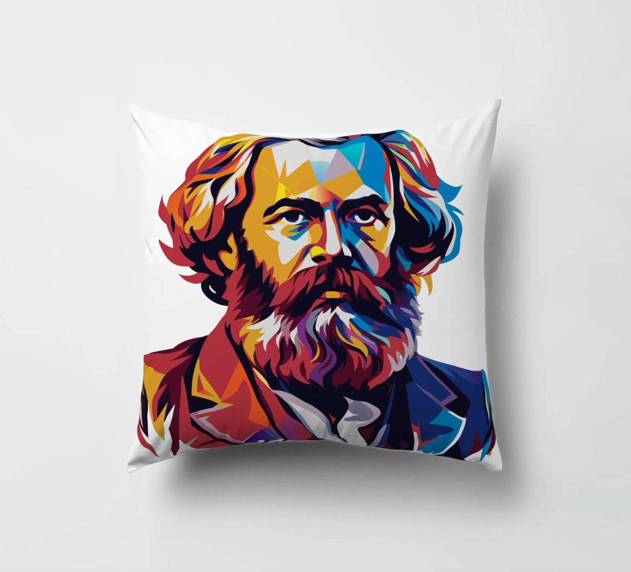 Karl Marx in WPAP Pop Art cuscino da vectorartnesia
