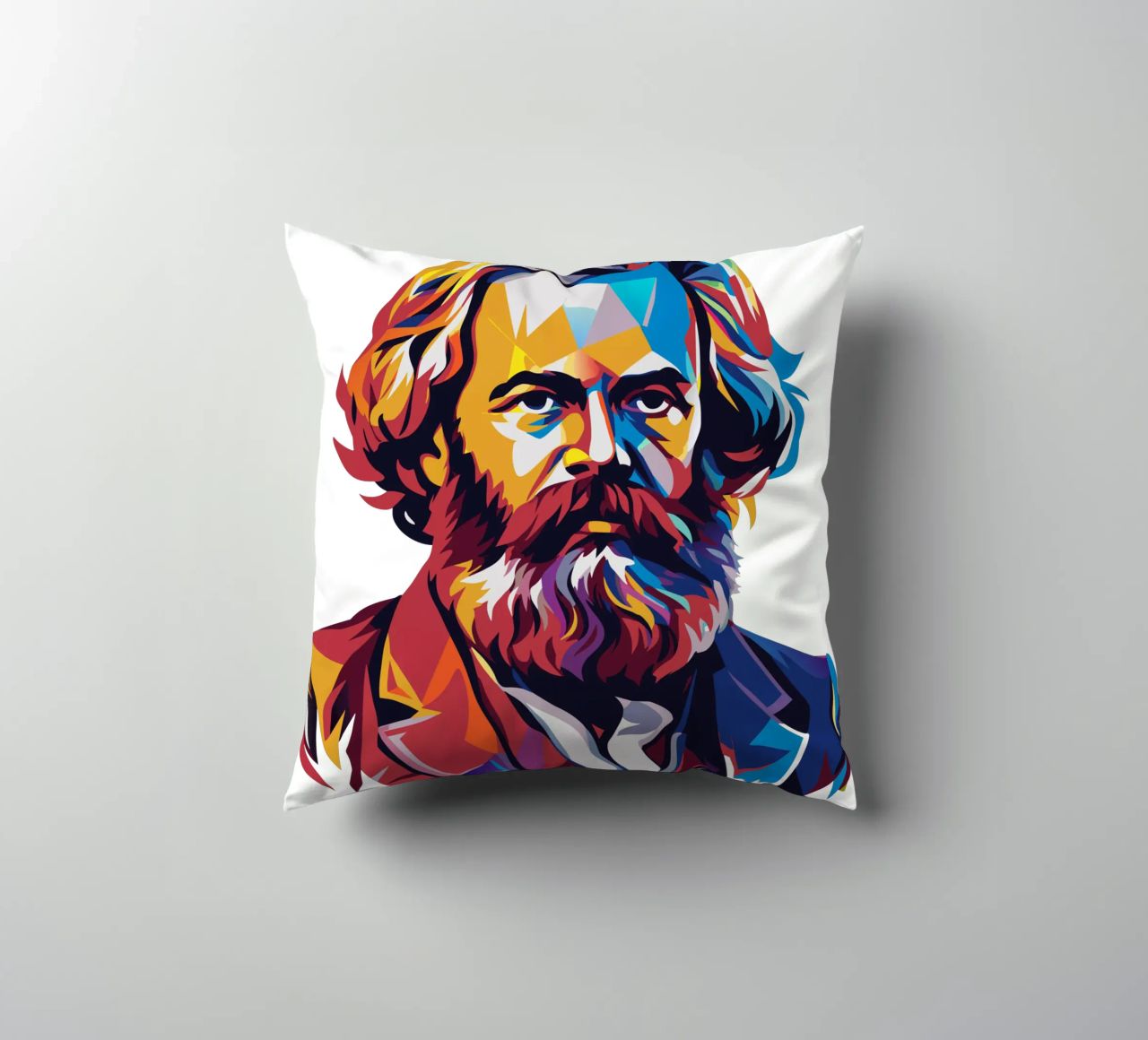 Karl Marx in WPAP Pop Art cuscino da vectorartnesia