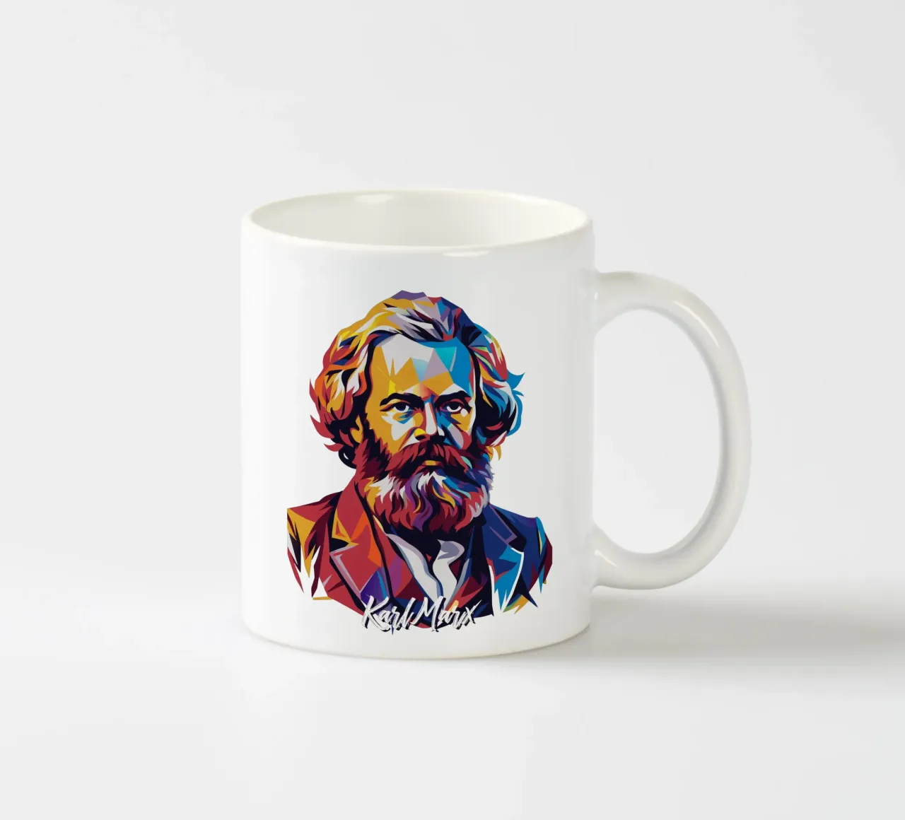 Karl Marx in WPAP Pop Art Keramik Tasse von vectorartnesia