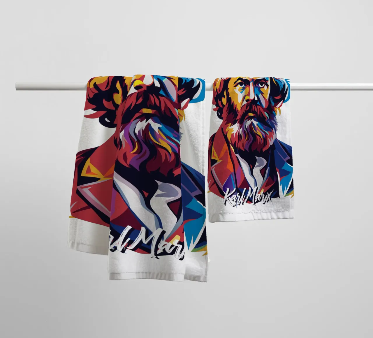 Karl Marx in WPAP Pop Art asciugamano da bagno da vectorartnesia