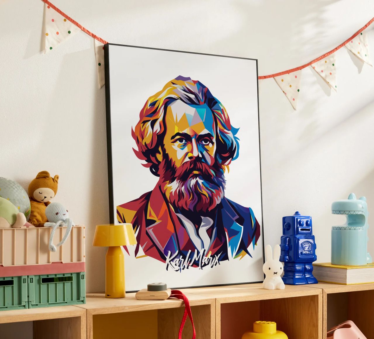 Karl Marx in WPAP Pop Art alluminio dibond da vectorartnesia