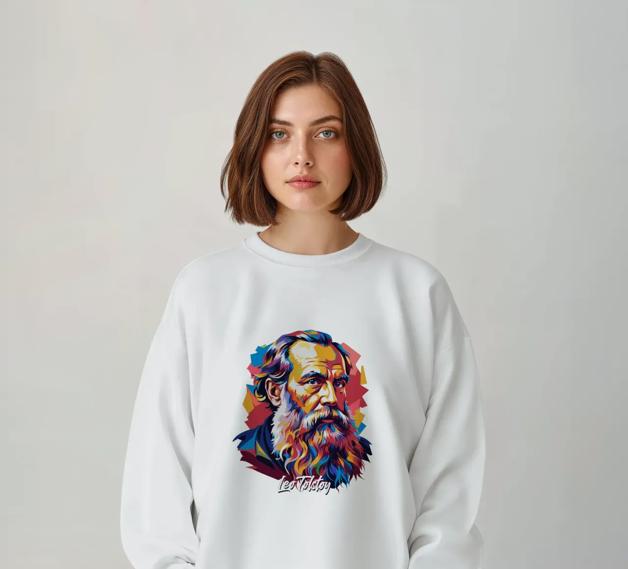 Leo Tolstoy in WPAP Pop Art felpa da vectorartnesia