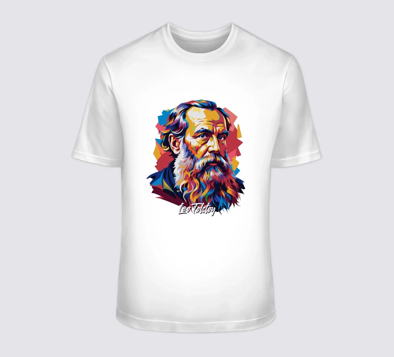 Leo Tolstoy in WPAP Pop Art t-shirt da vectorartnesia