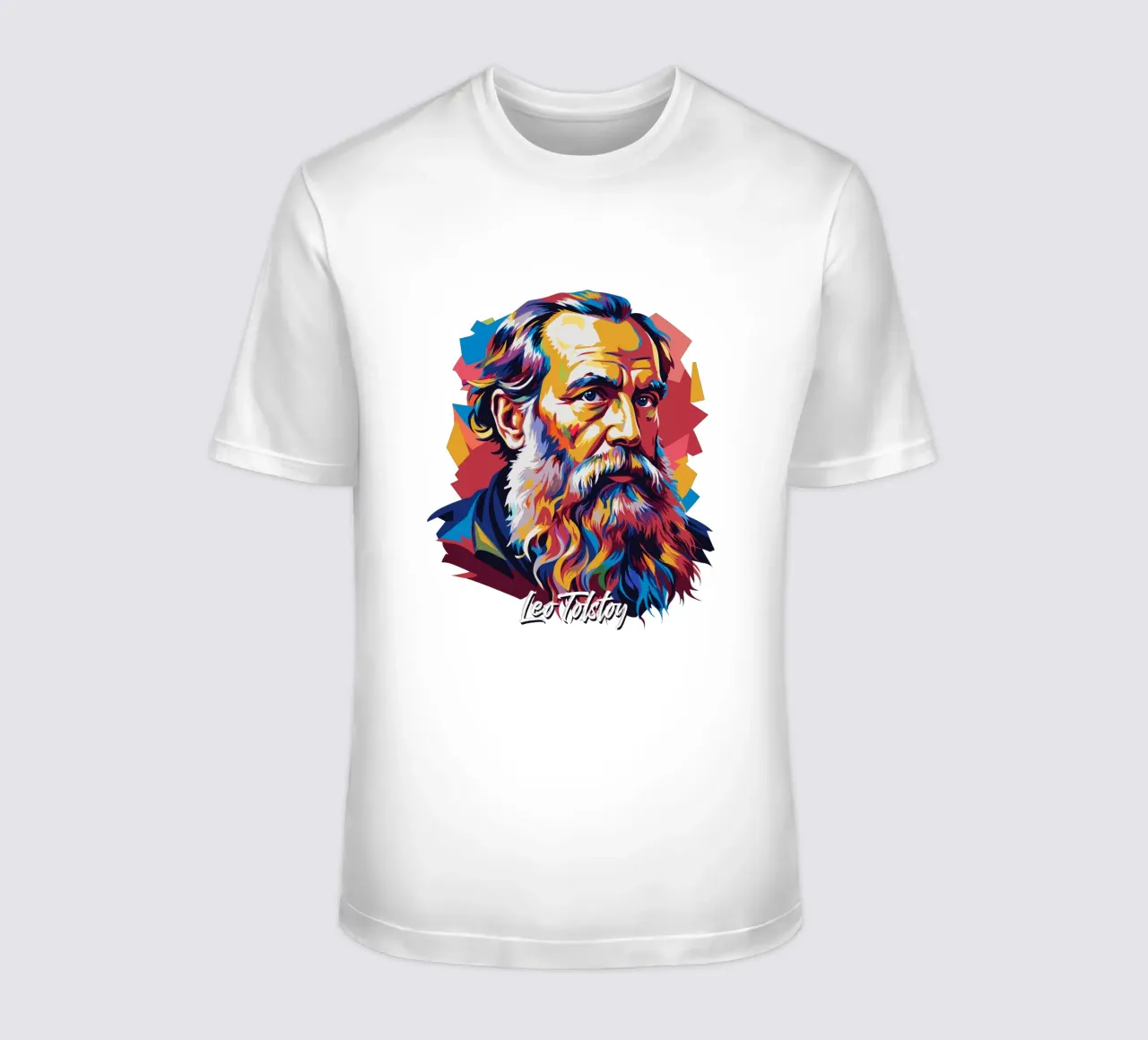 Leo Tolstoy in WPAP Pop Art T-Shirt von vectorartnesia