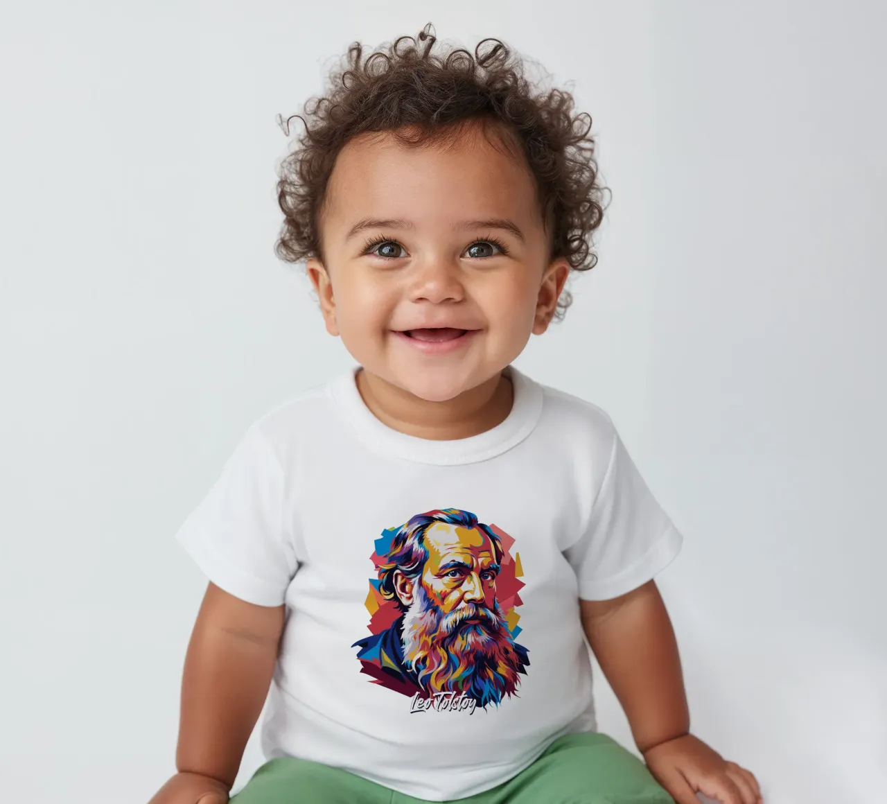Leo Tolstoy in WPAP Pop Art maglietta neonato da vectorartnesia