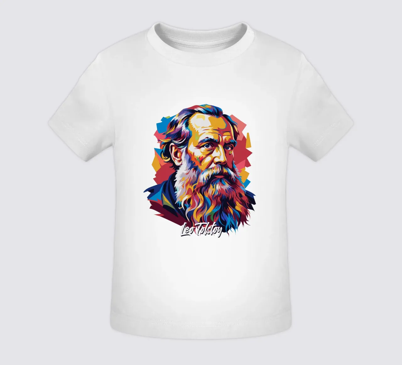 Leo Tolstoy in WPAP Pop Art maglietta neonato da vectorartnesia