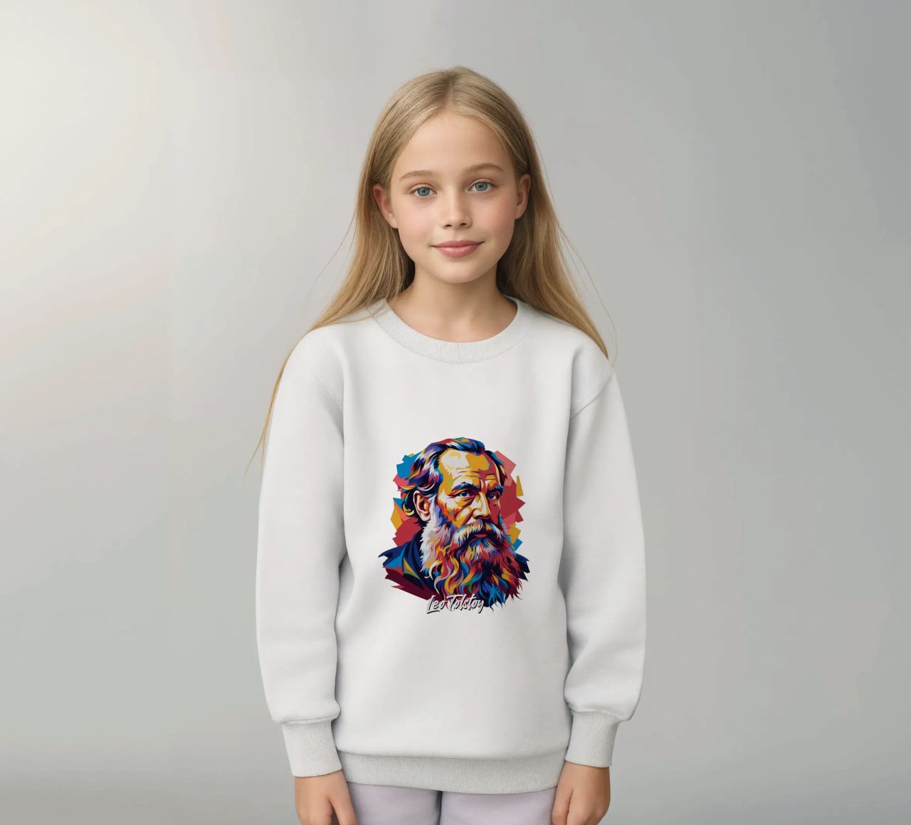 Leo Tolstoy in WPAP Pop Art felpa bambino da vectorartnesia