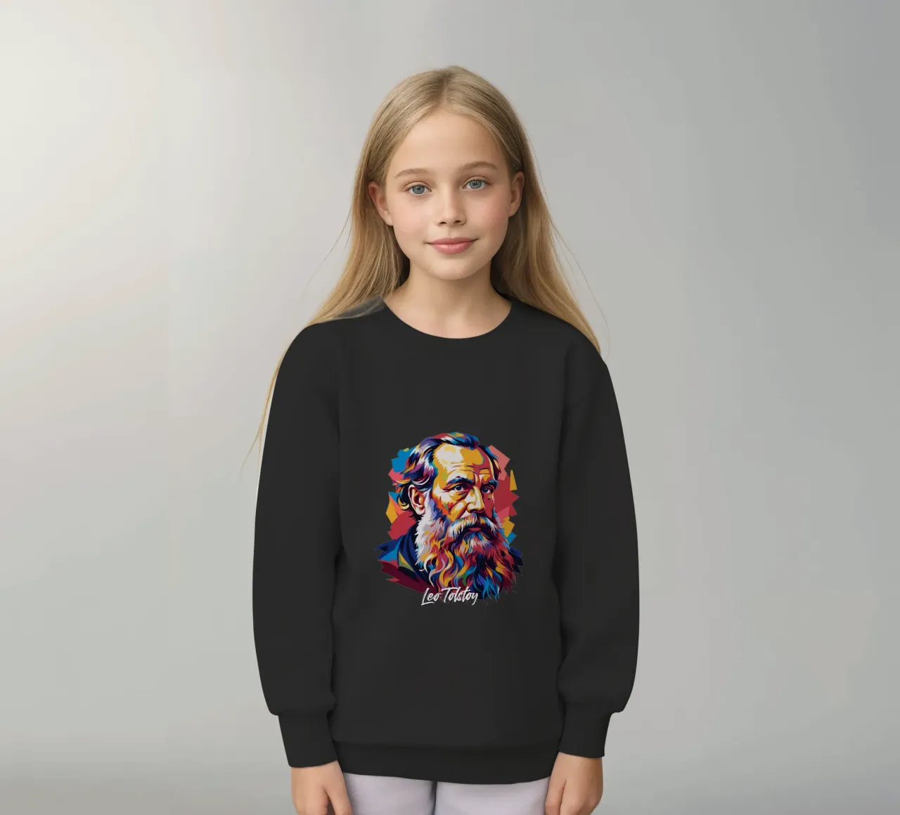 Leo Tolstoy in WPAP Pop Art felpa bambino da vectorartnesia