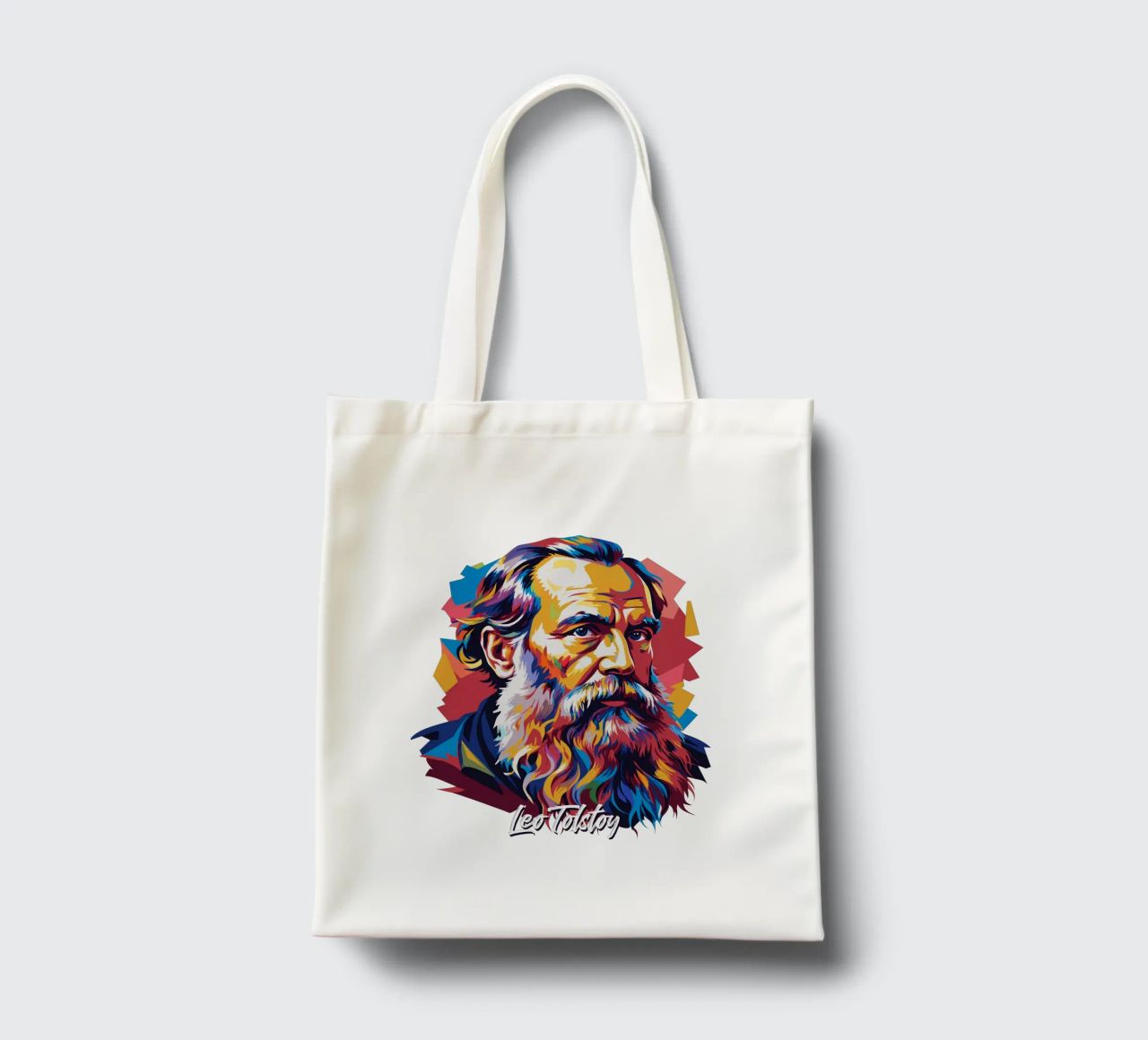 Leo Tolstoy in WPAP Pop Art borsa in juta da vectorartnesia