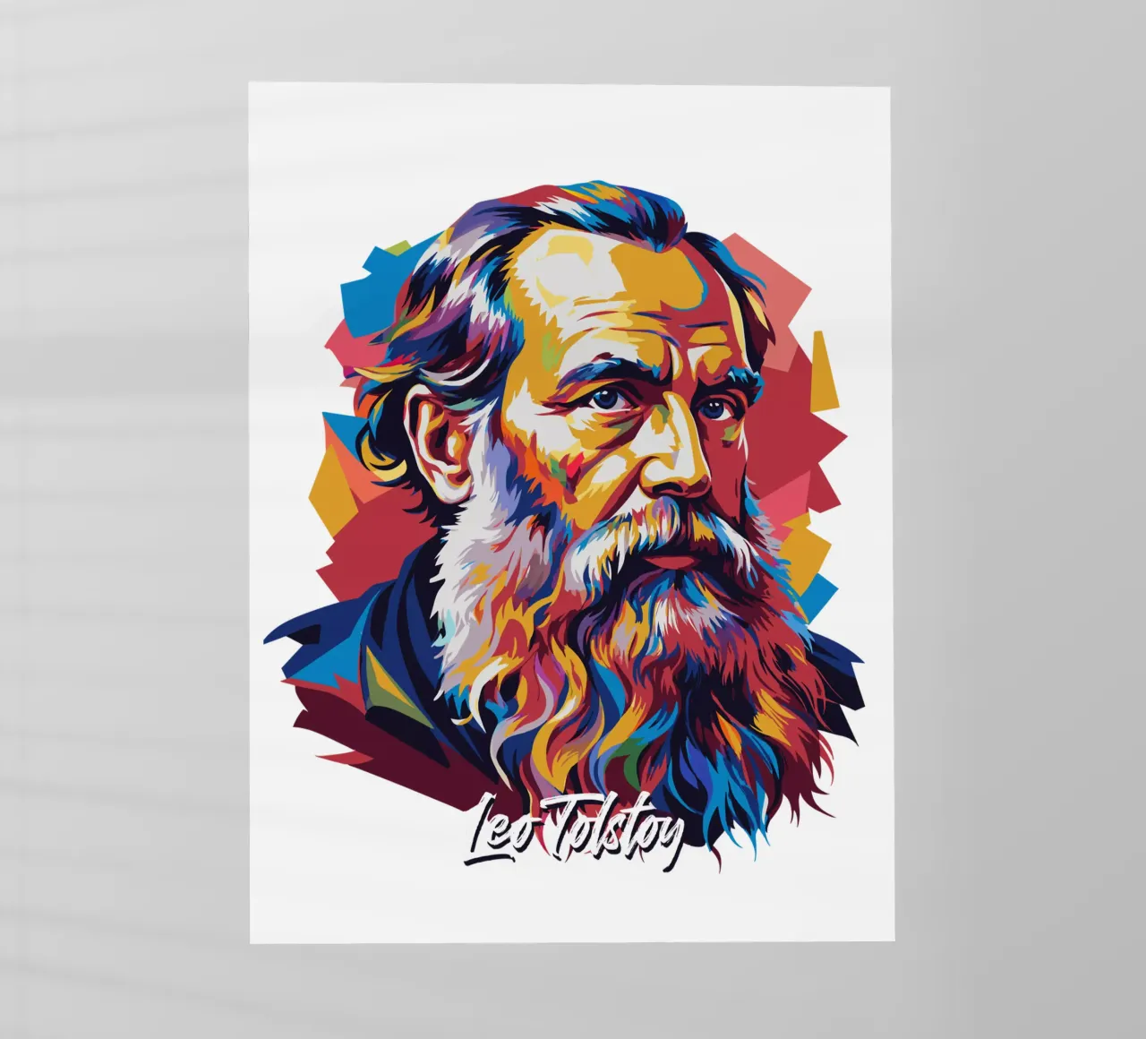 Leo Tolstoy in WPAP Pop Art pellicola backlit da vectorartnesia