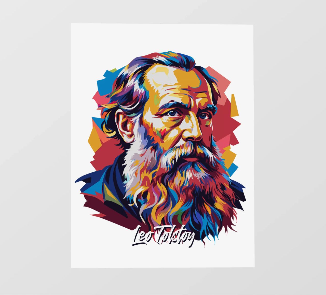 Leo Tolstoy in WPAP Pop Art pellicola backlit da vectorartnesia