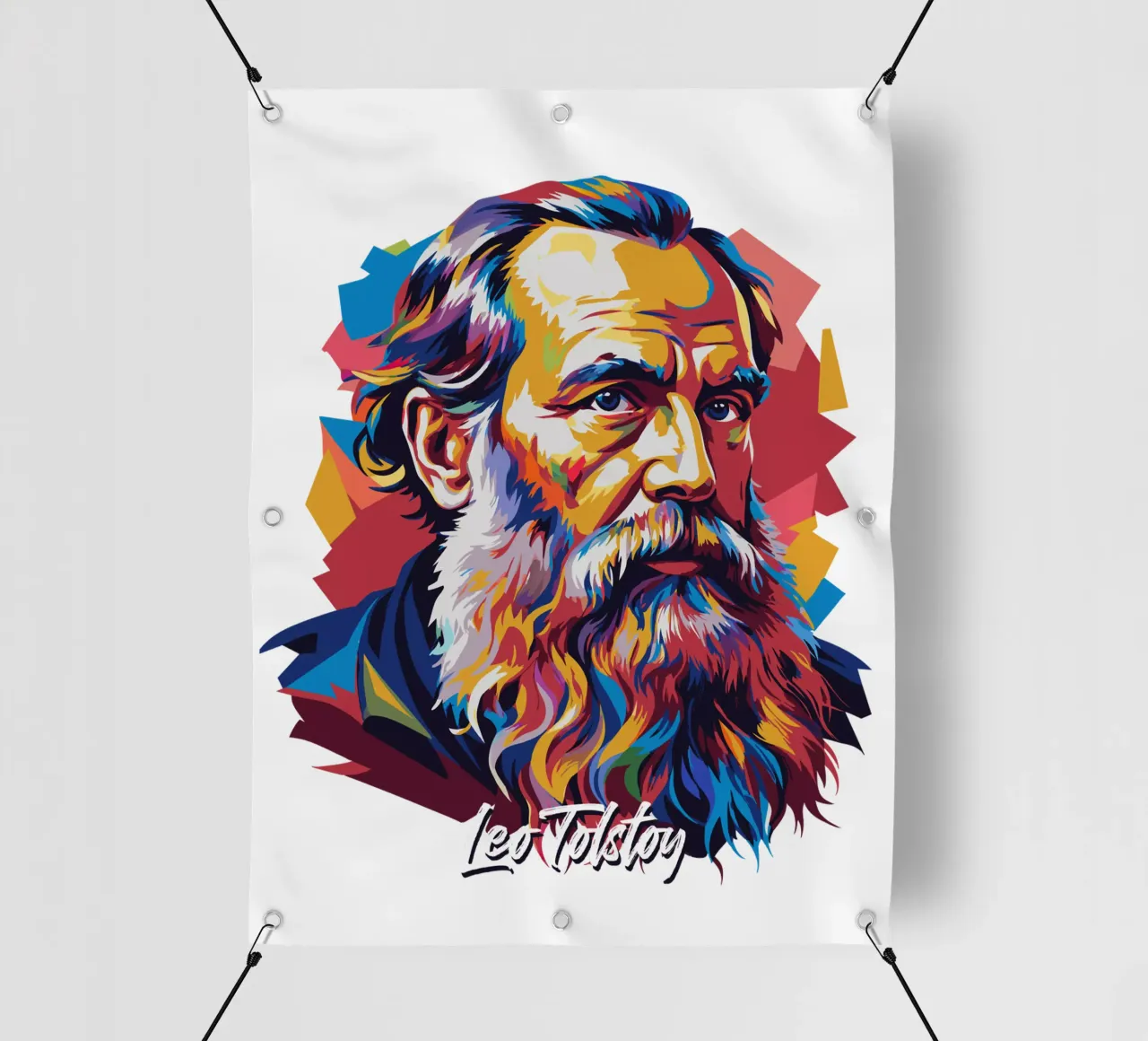 Leo Tolstoy in WPAP Pop Art PVC Plane von vectorartnesia