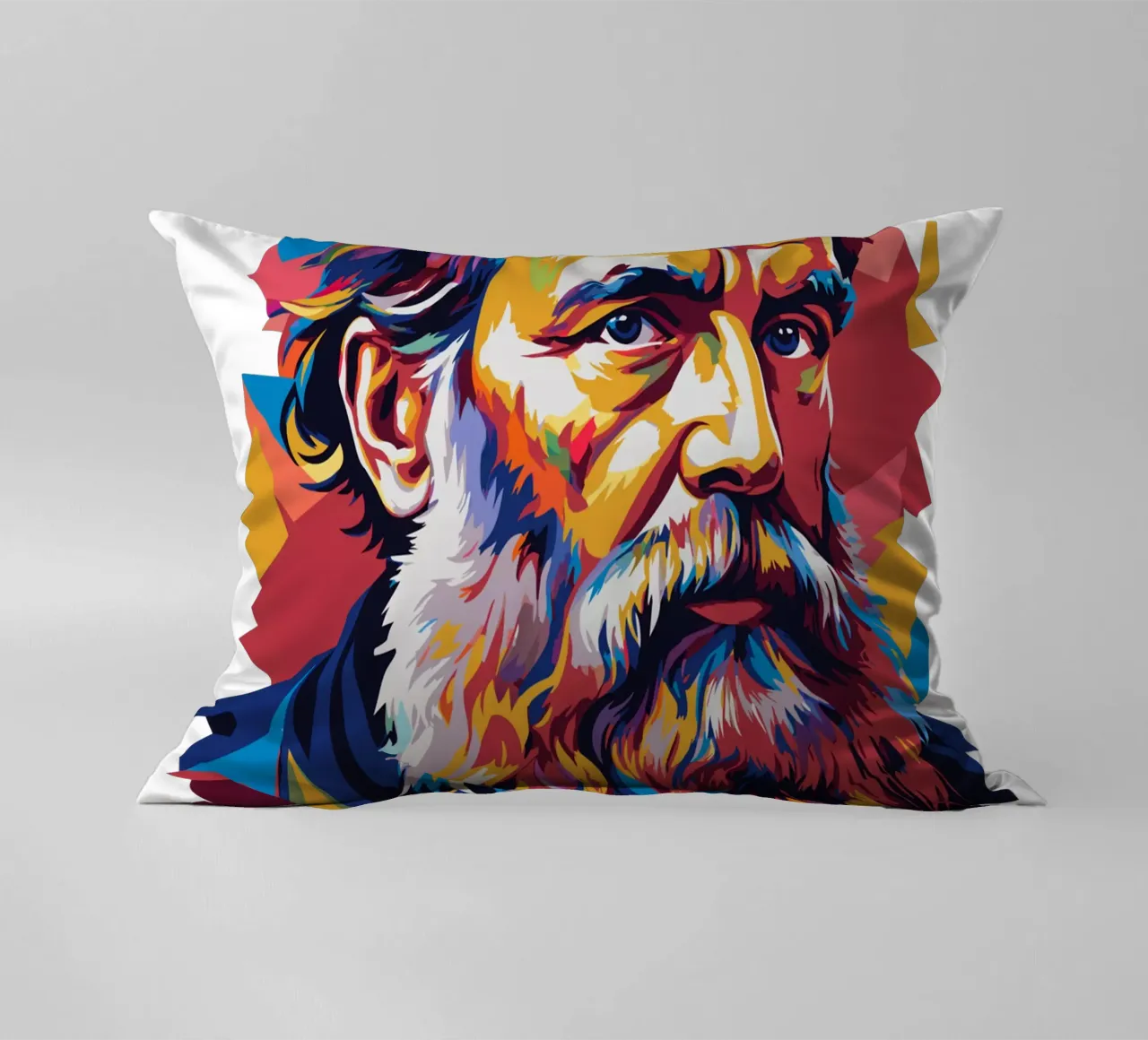 Leo Tolstoy in WPAP Pop Art cuscino da vectorartnesia