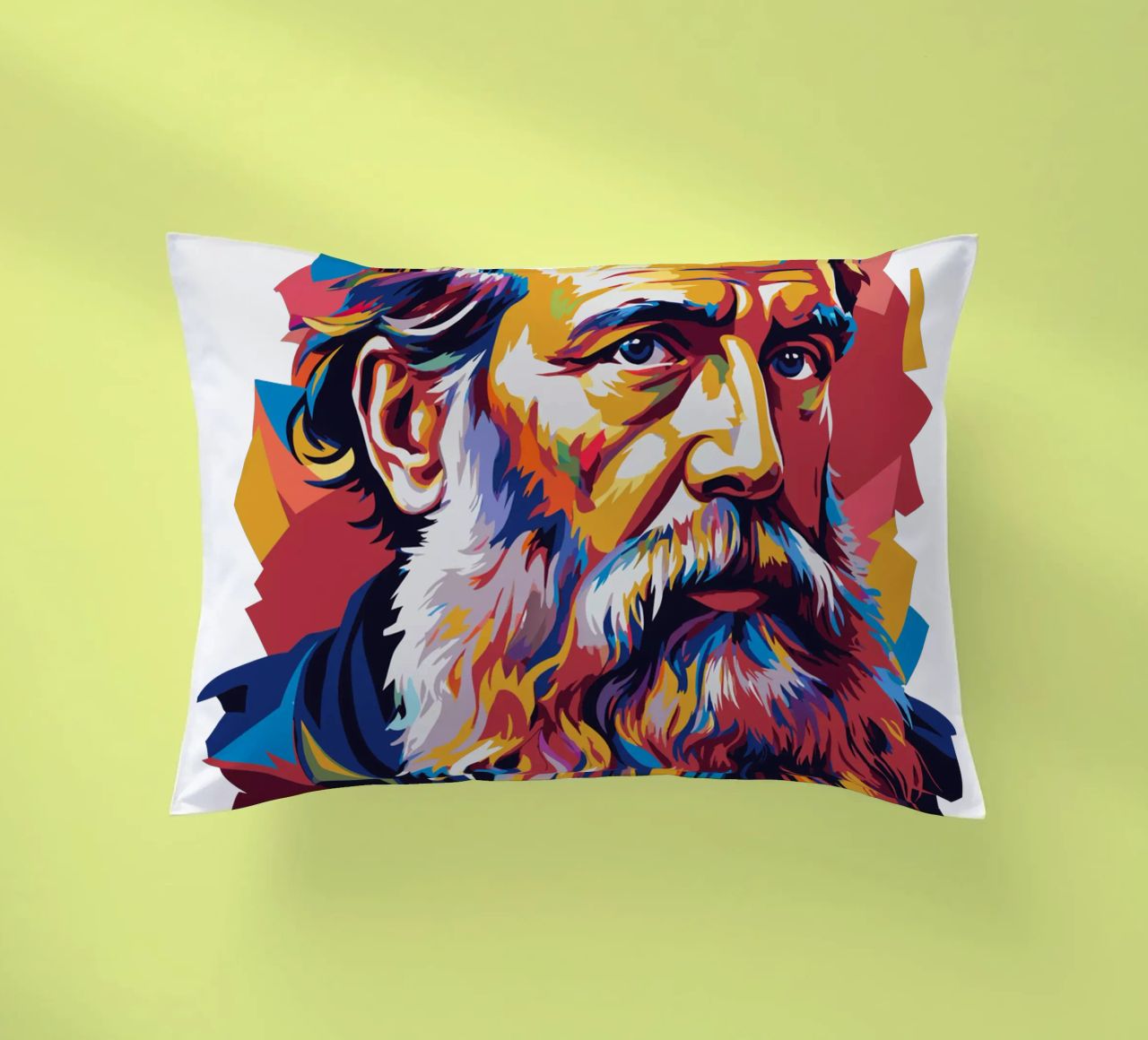 Leo Tolstoy in WPAP Pop Art cuscino da vectorartnesia