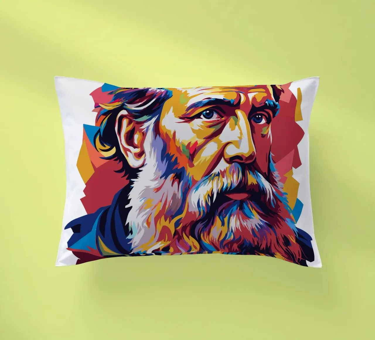 Leo Tolstoy in WPAP Pop Art cuscino da vectorartnesia