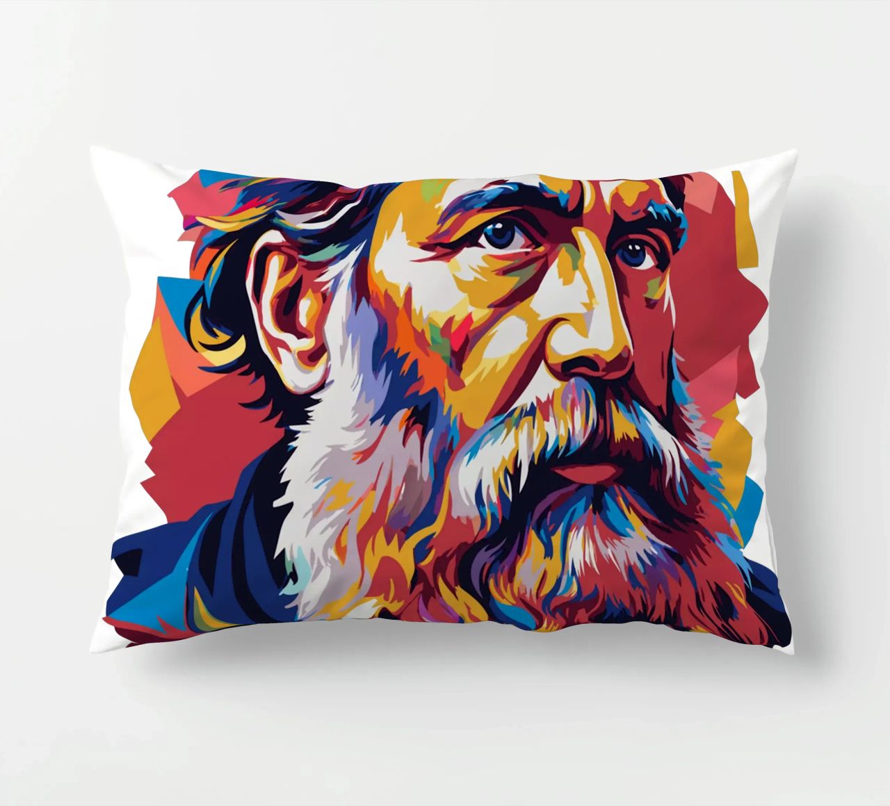 Leo Tolstoy in WPAP Pop Art cuscino da vectorartnesia