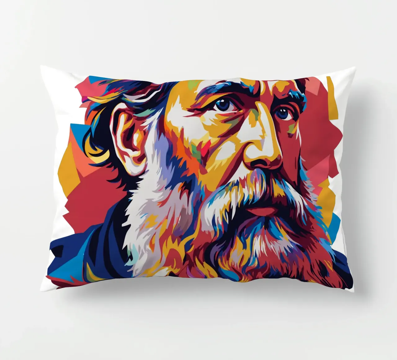 Leo Tolstoy in WPAP Pop Art cuscino da vectorartnesia